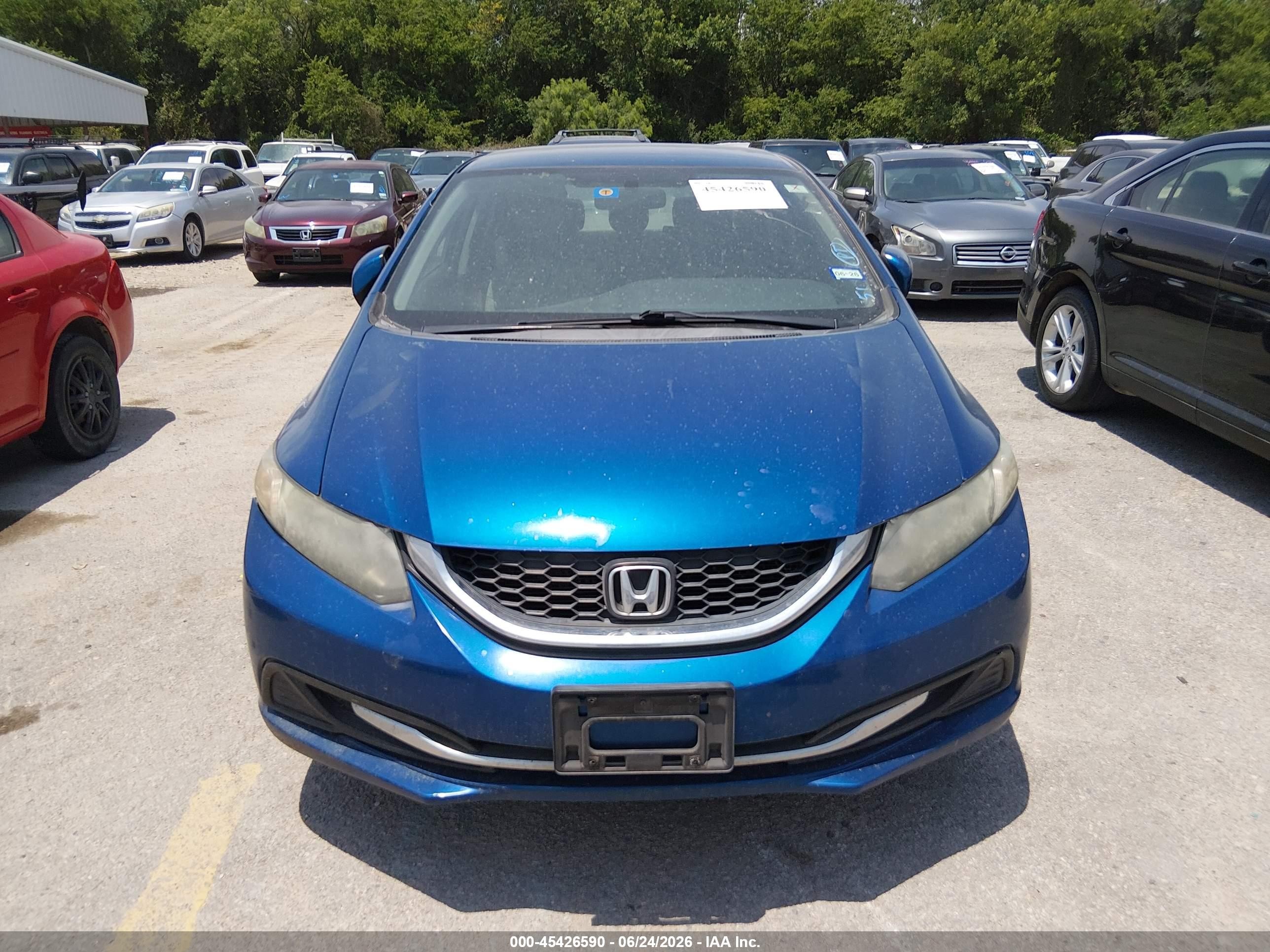 2015 Honda Civic Lx Blue vin: 2HGFB2F58FH550474