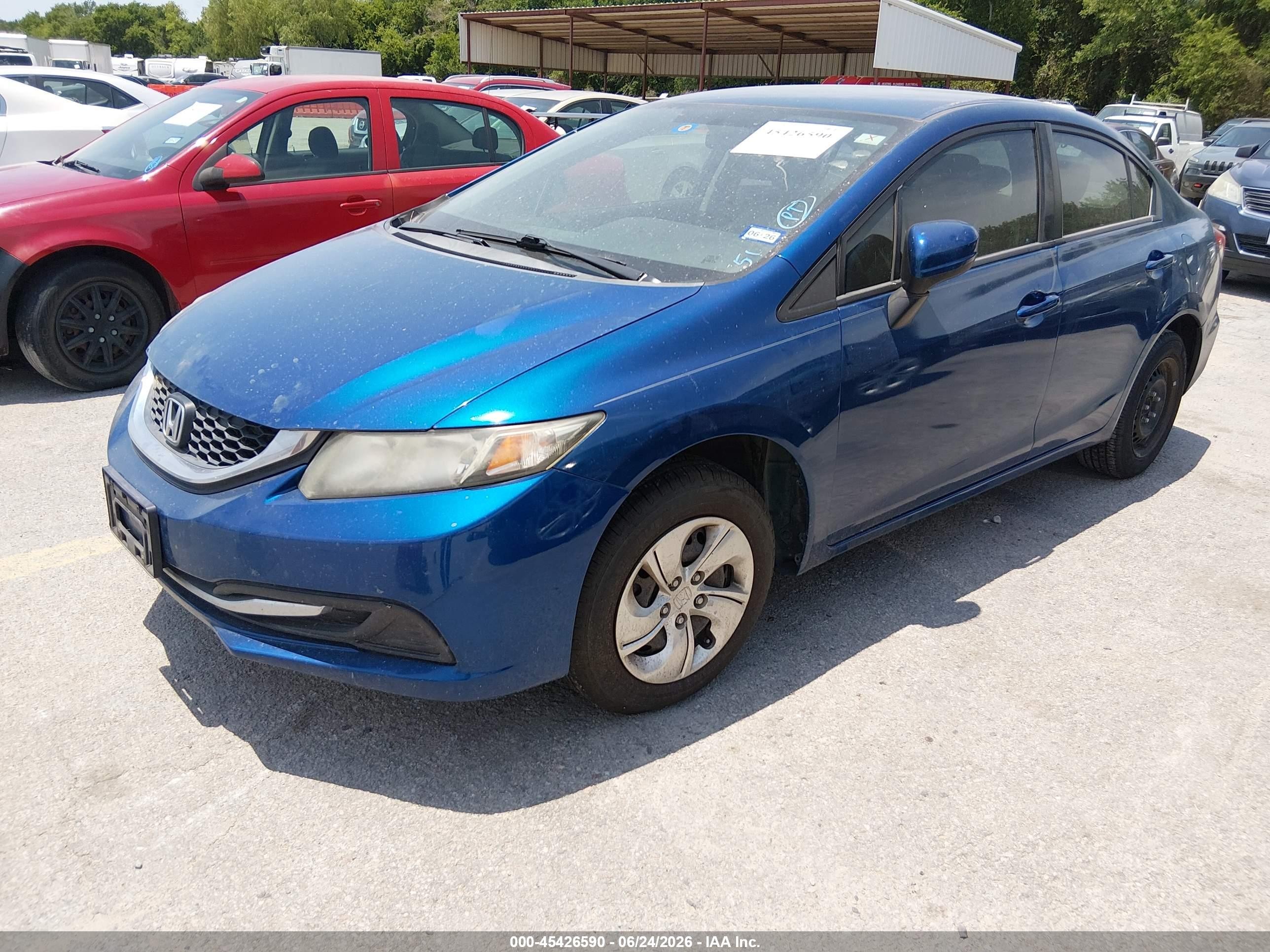 2015 Honda Civic Lx Blue vin: 2HGFB2F58FH550474