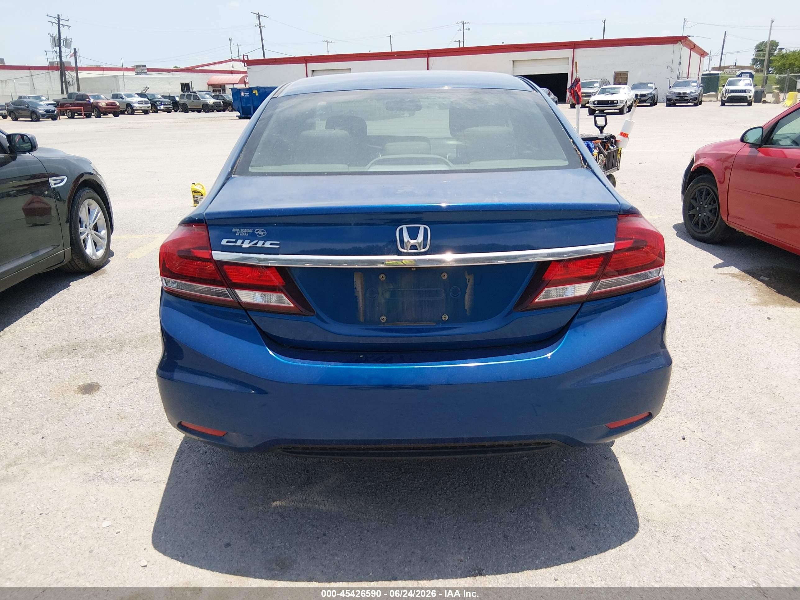 2015 Honda Civic Lx Blue vin: 2HGFB2F58FH550474