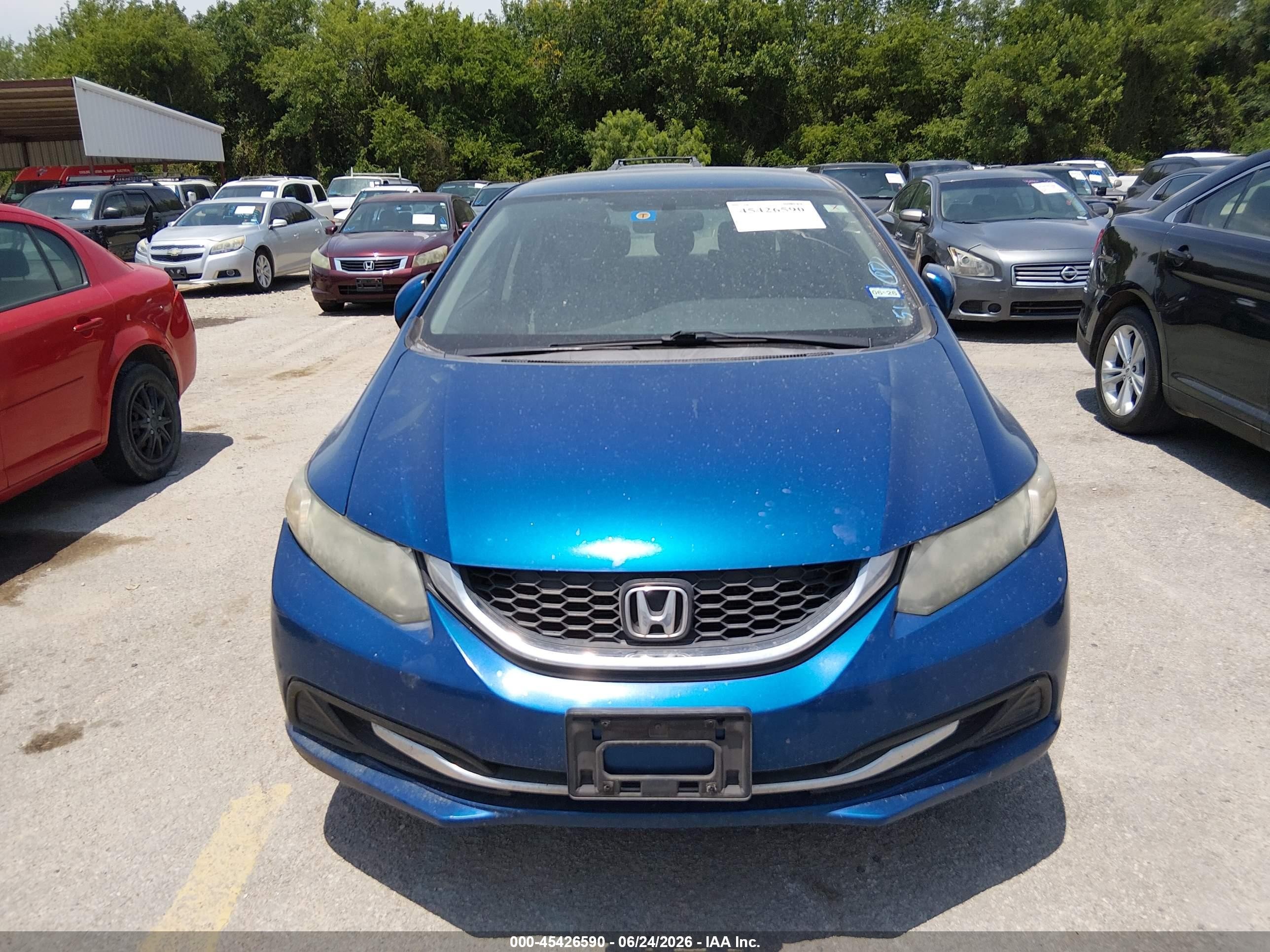 2015 Honda Civic Lx Blue vin: 2HGFB2F58FH550474
