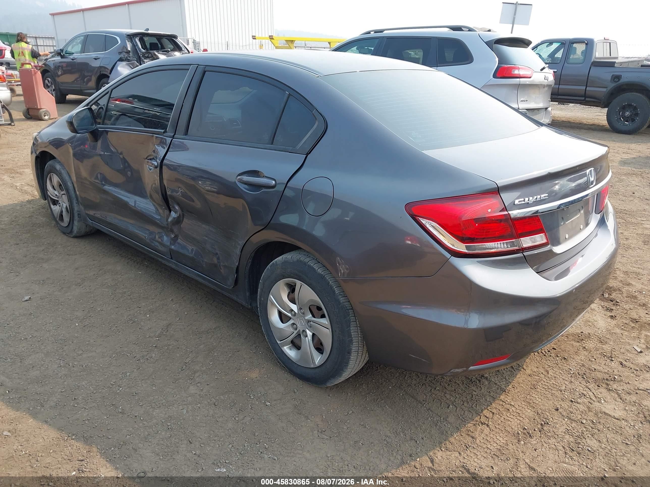 2015 Honda Civic Lx Серый vin: 2HGFB2F58FH563161
