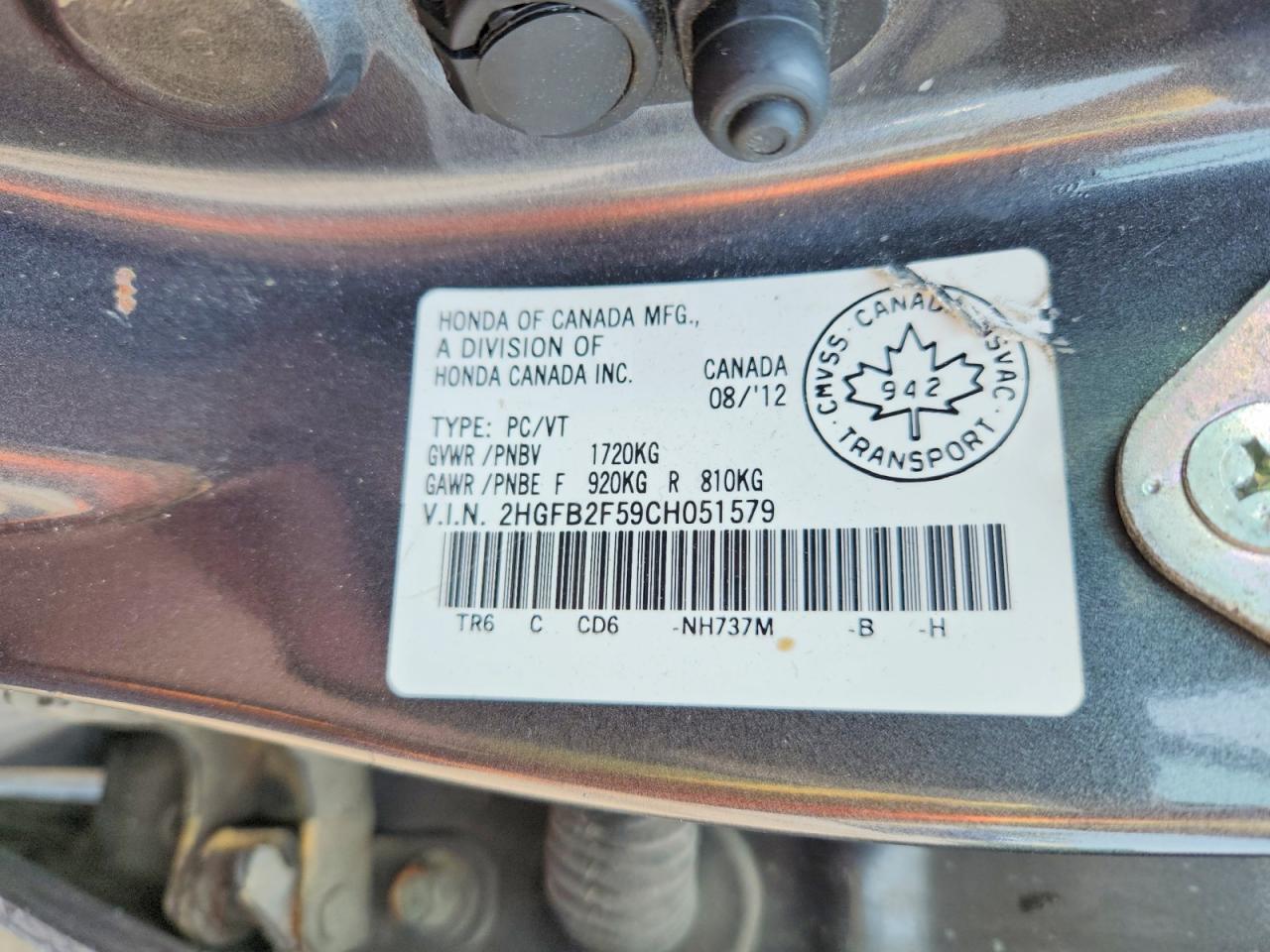 2012 Honda Civic Lx Silver vin: 2HGFB2F59CH051579