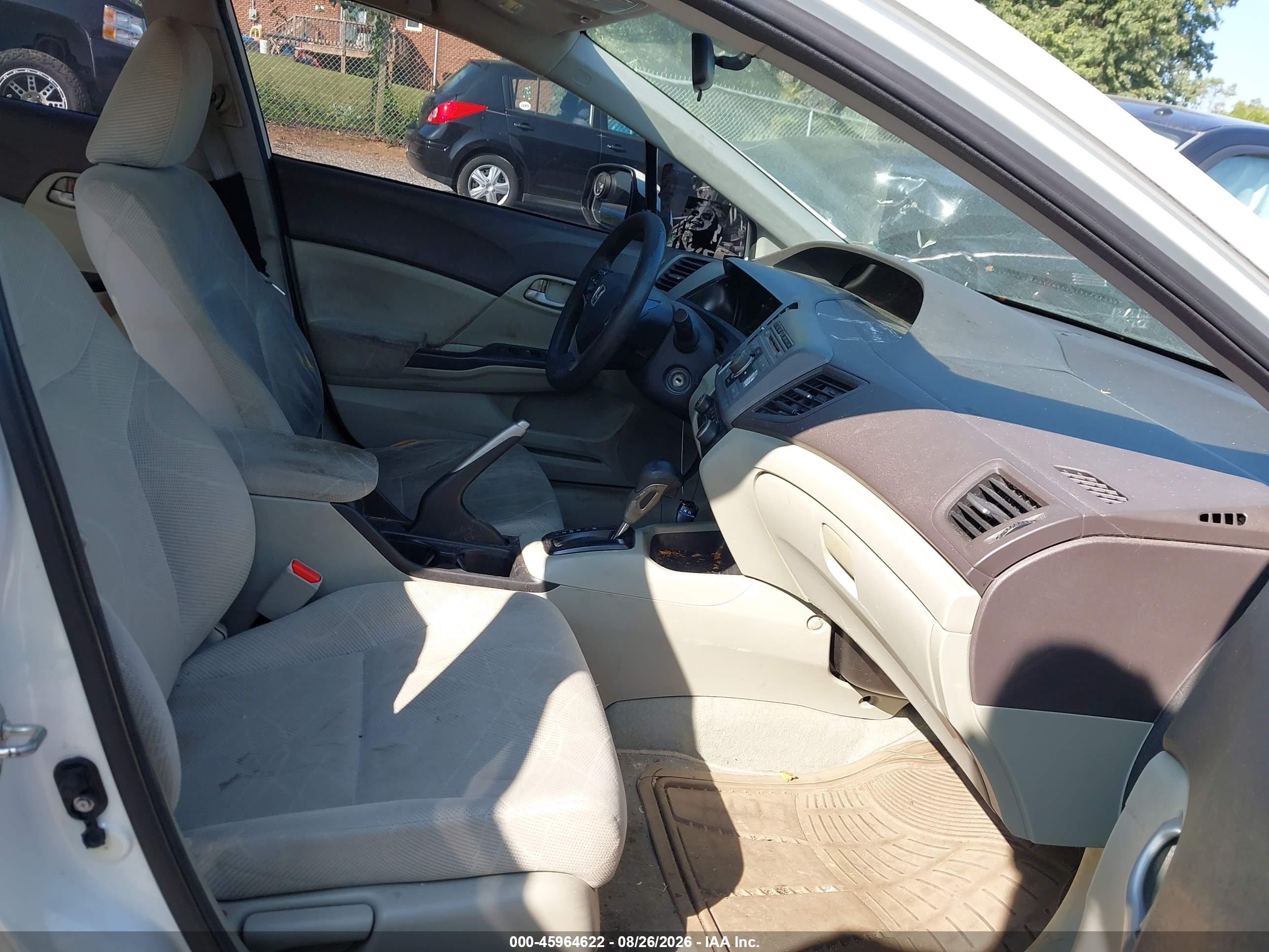 2012 Honda Civic Lx White vin: 2HGFB2F59CH300401