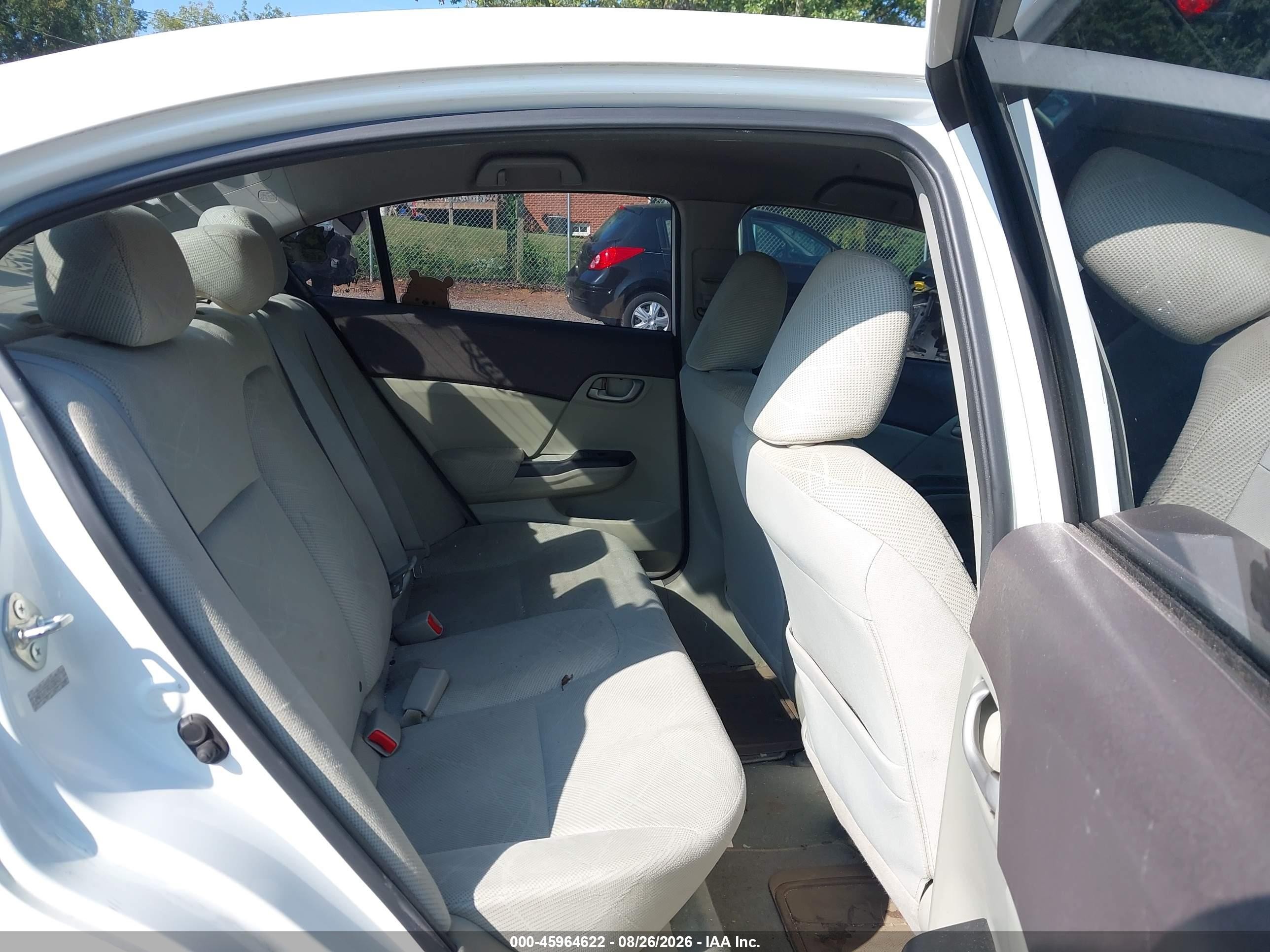 2012 Honda Civic Lx White vin: 2HGFB2F59CH300401
