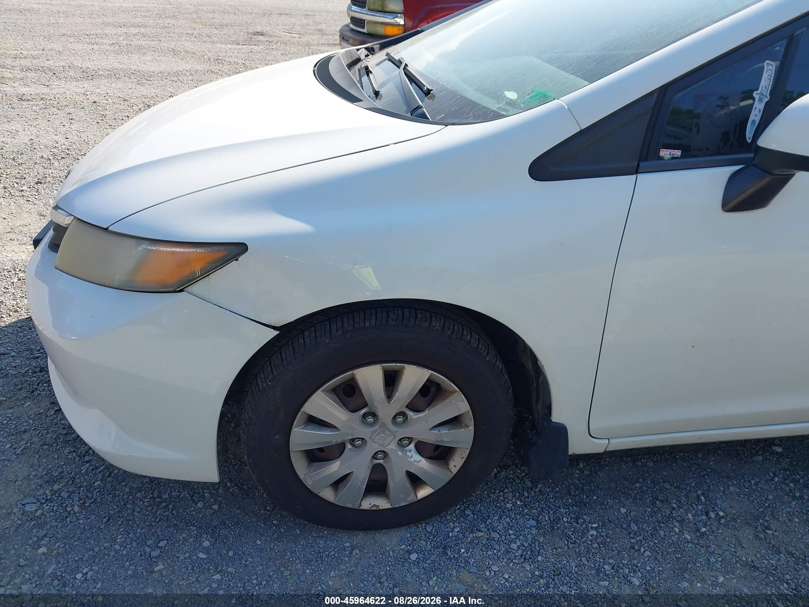 2012 Honda Civic Lx White vin: 2HGFB2F59CH300401