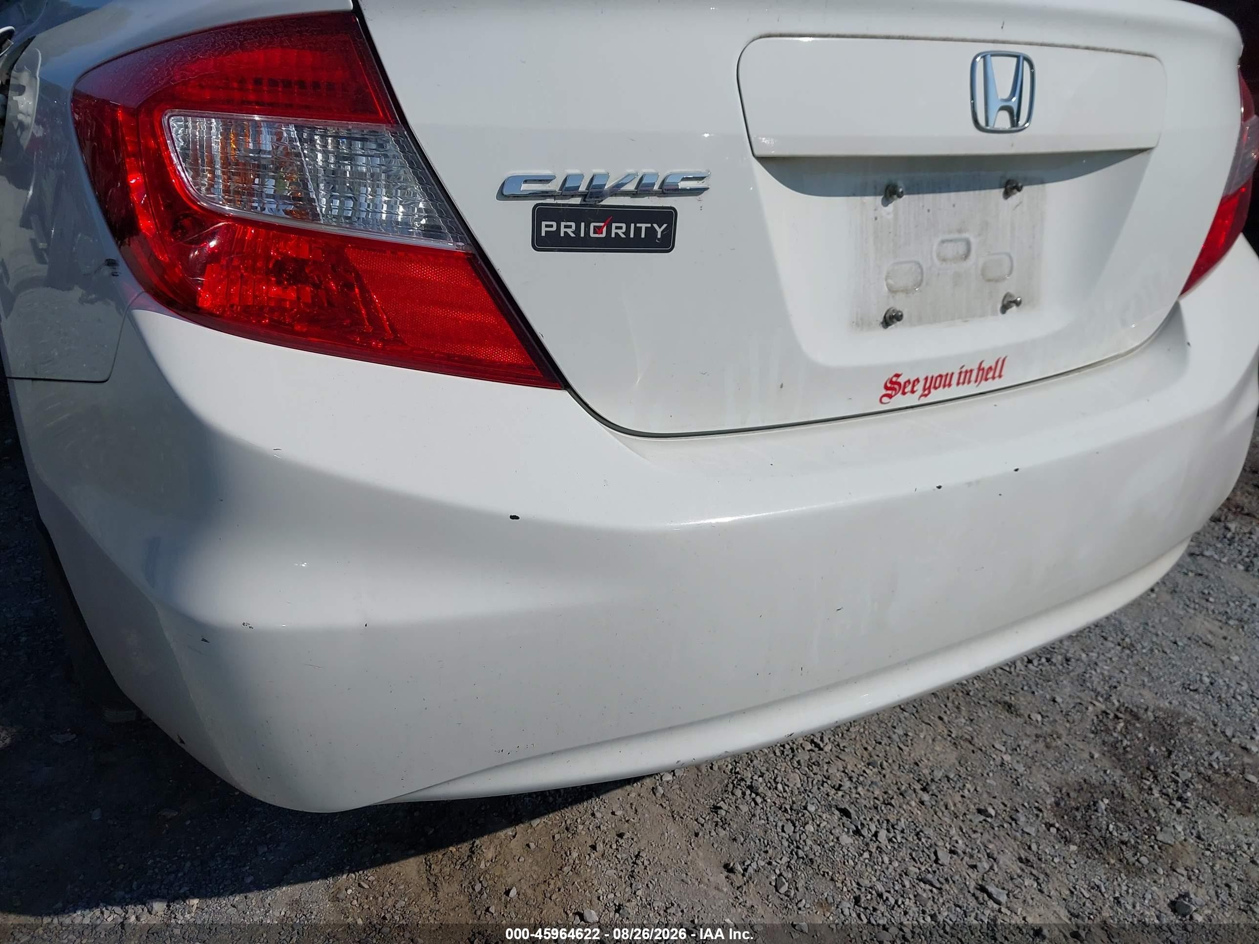 2012 Honda Civic Lx White vin: 2HGFB2F59CH300401