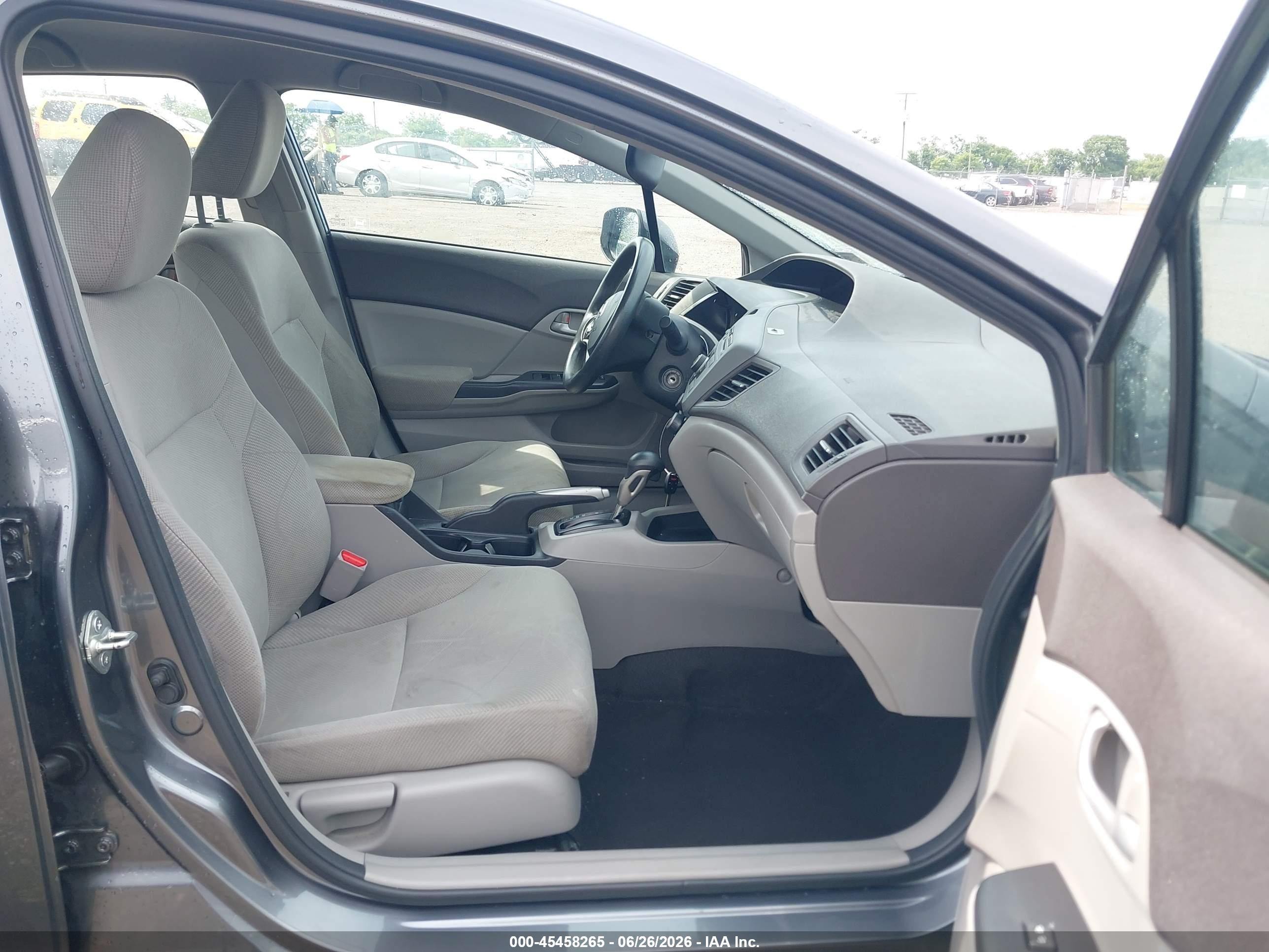 2012 Honda Civic Lx Gray vin: 2HGFB2F59CH304660