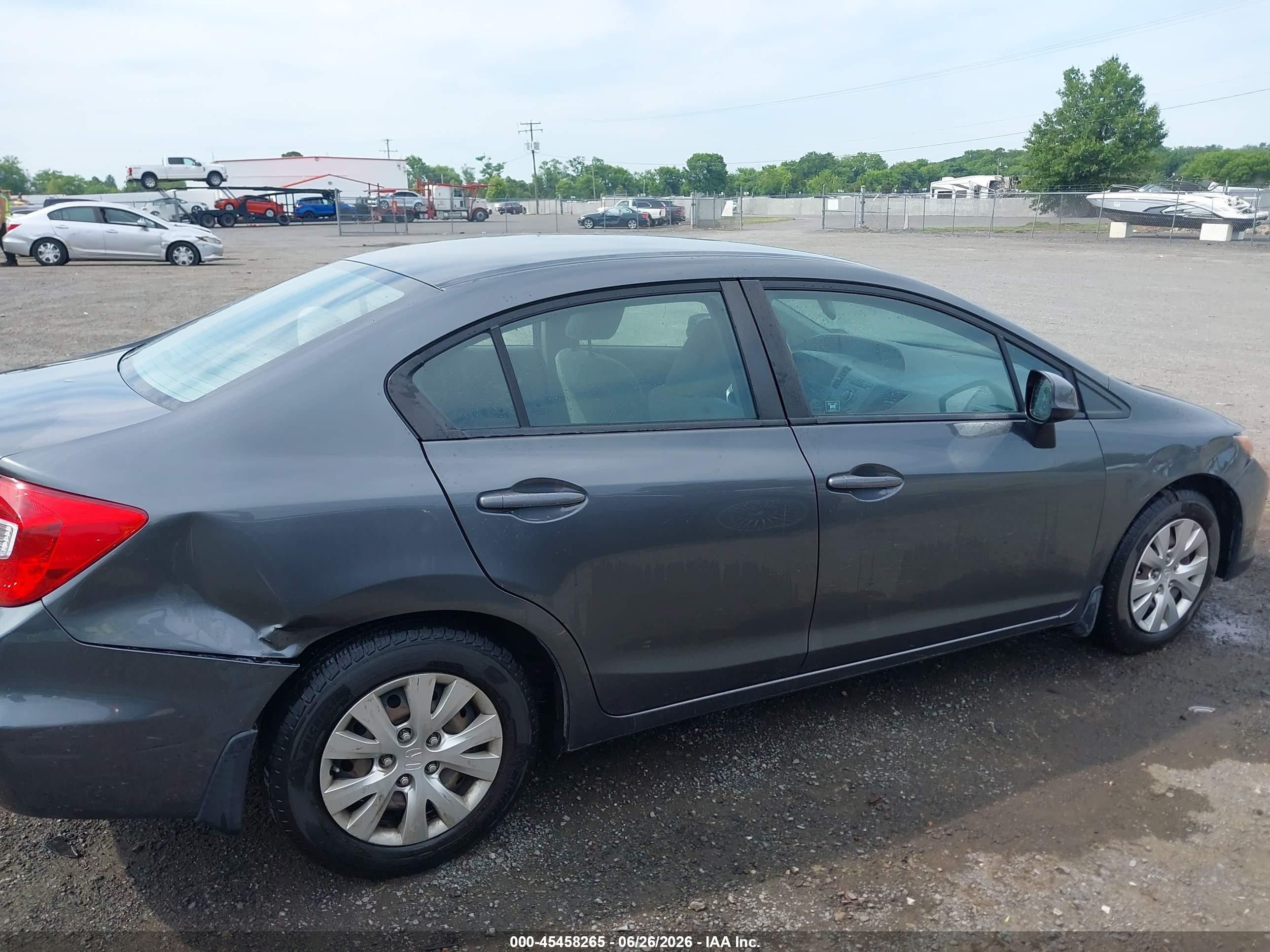 2012 Honda Civic Lx Gray vin: 2HGFB2F59CH304660