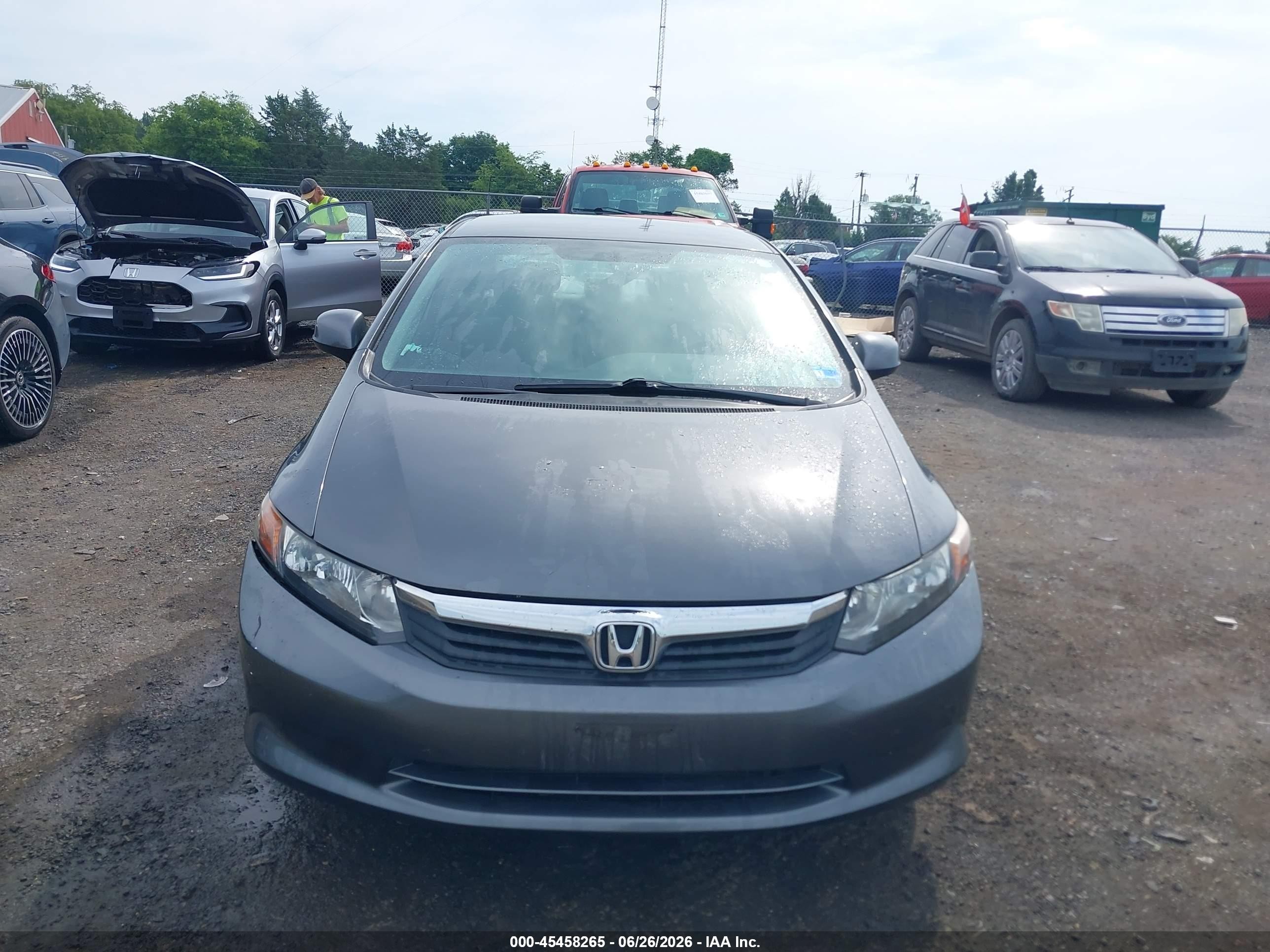 2012 Honda Civic Lx Gray vin: 2HGFB2F59CH304660
