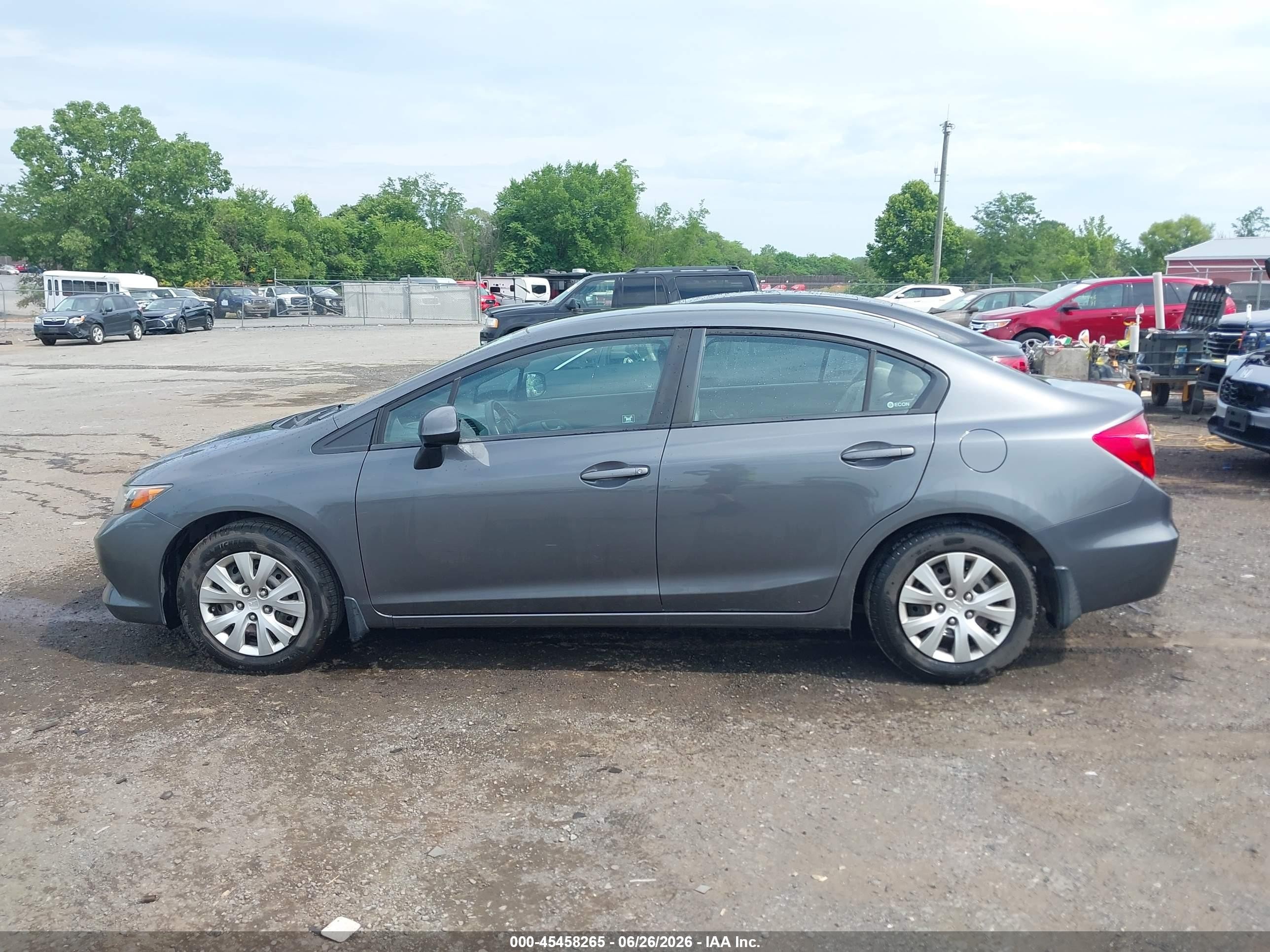 2012 Honda Civic Lx Gray vin: 2HGFB2F59CH304660