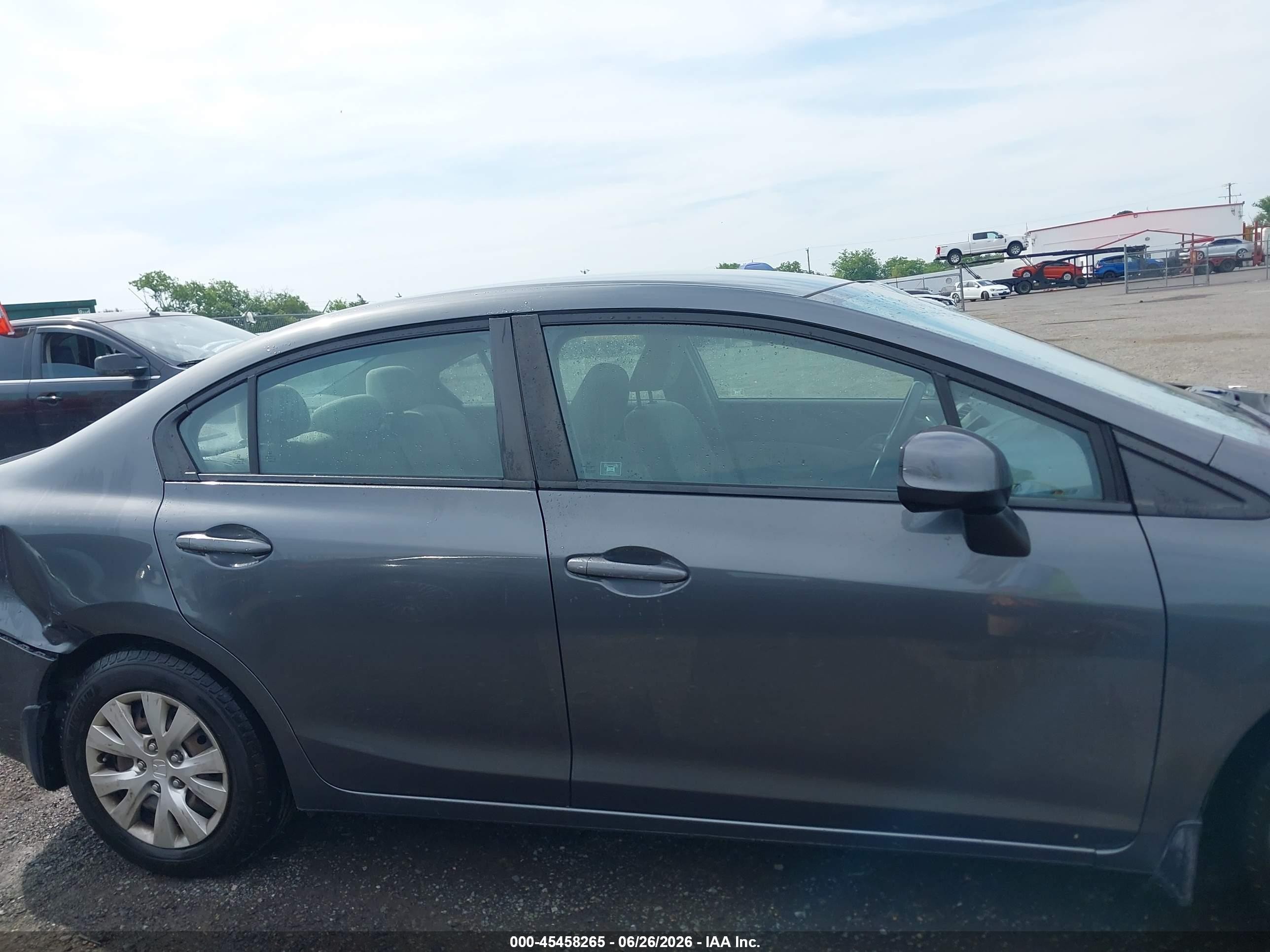 2012 Honda Civic Lx Gray vin: 2HGFB2F59CH304660