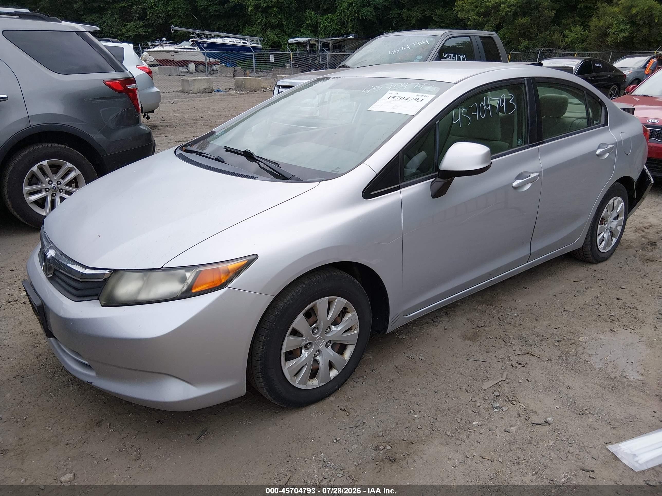 2012 Honda Civic Lx Silver vin: 2HGFB2F59CH314167