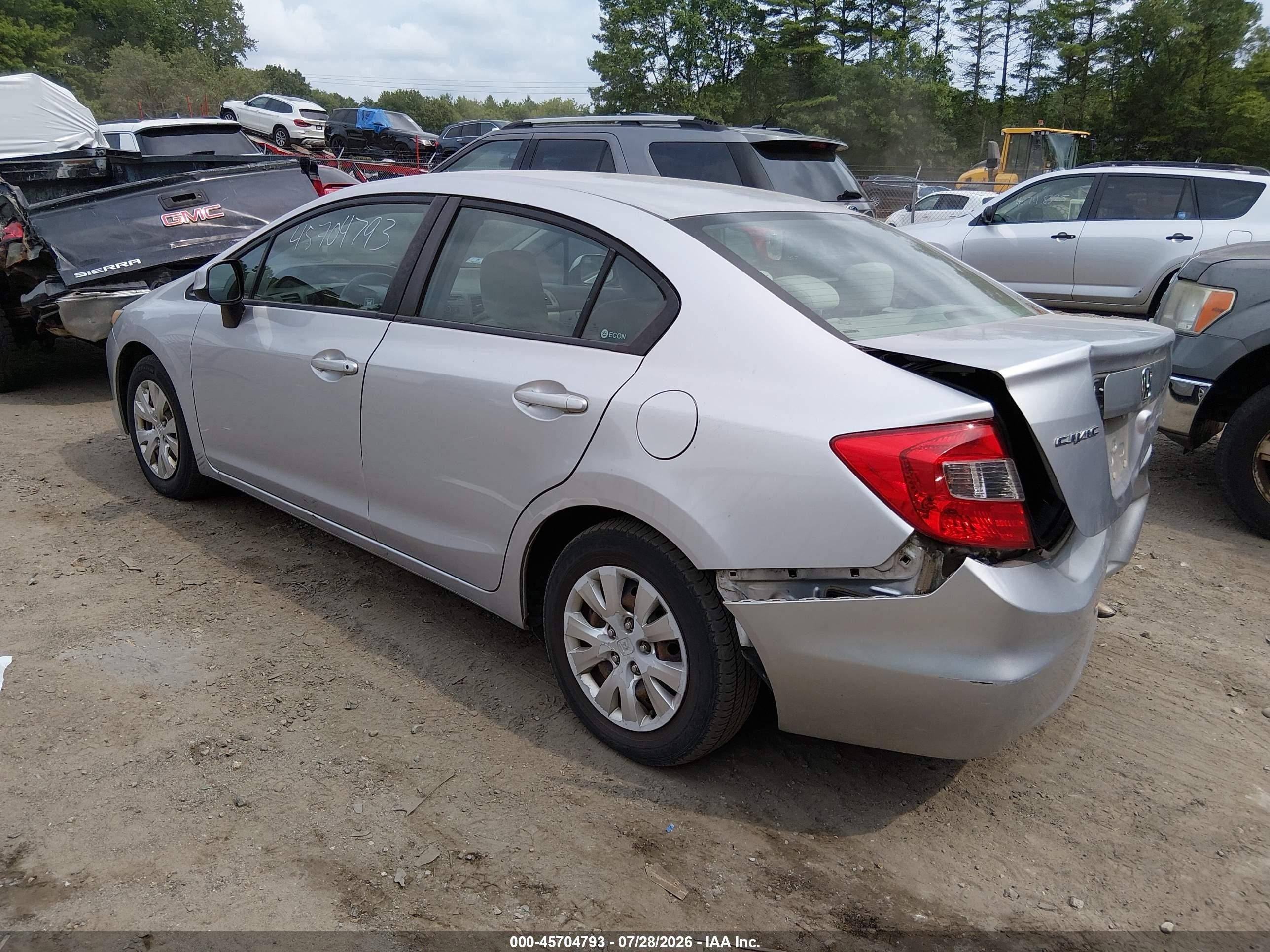 2012 Honda Civic Lx Silver vin: 2HGFB2F59CH314167