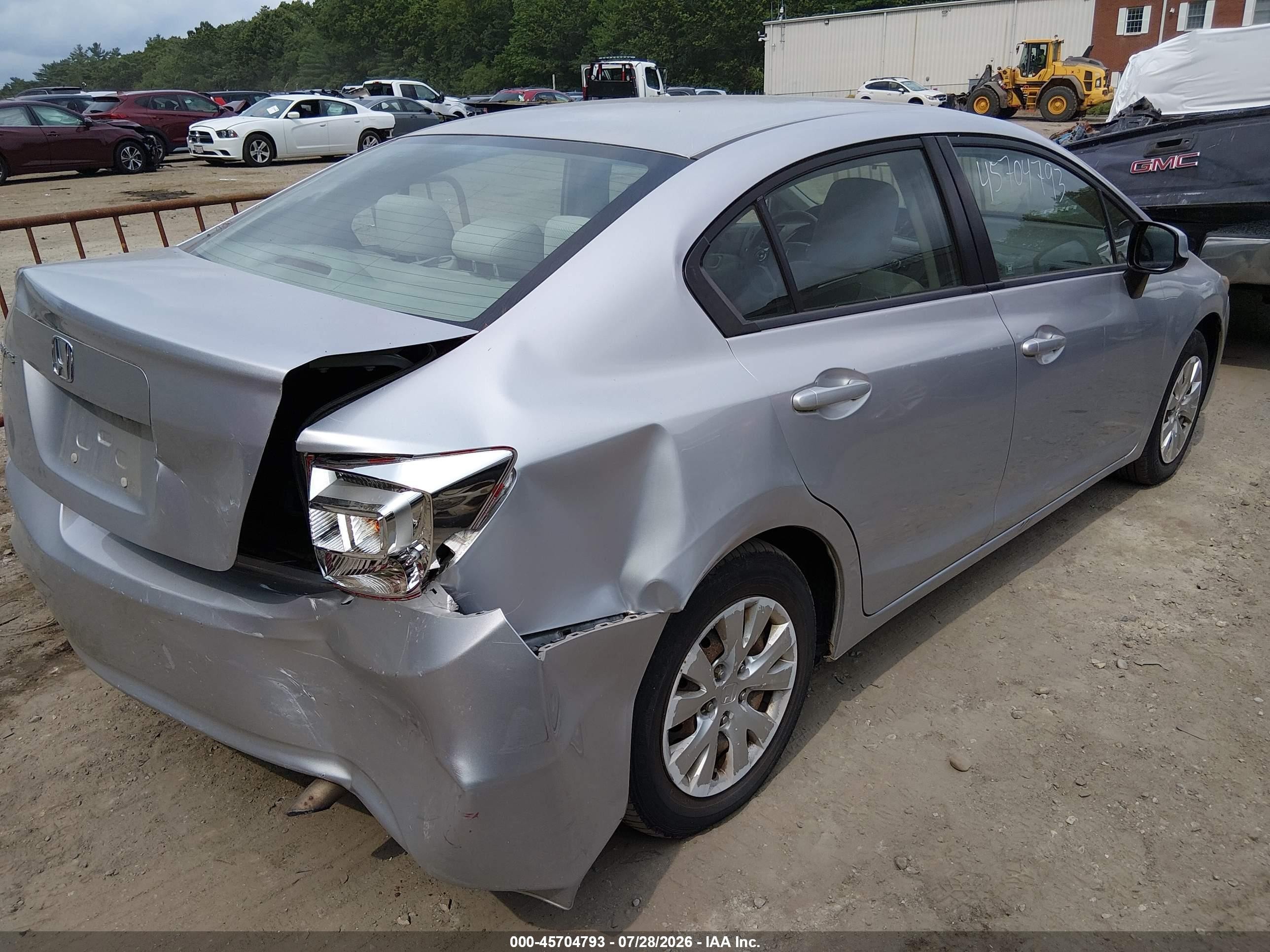 2012 Honda Civic Lx Silver vin: 2HGFB2F59CH314167