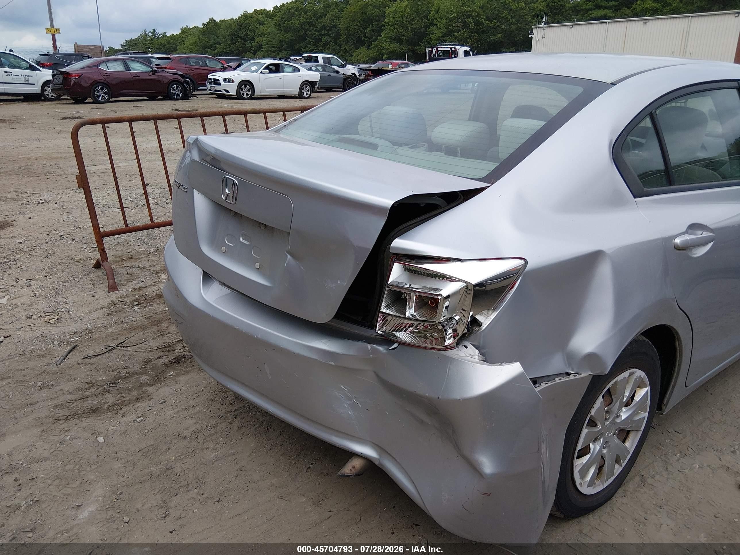 2012 Honda Civic Lx Silver vin: 2HGFB2F59CH314167