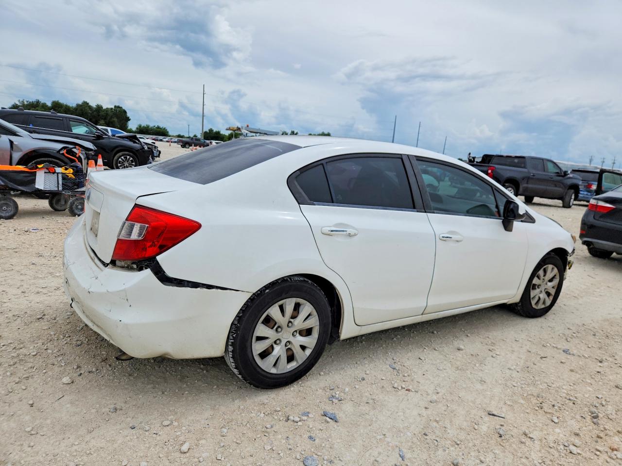 2012 Honda Civic Lx White vin: 2HGFB2F59CH328988