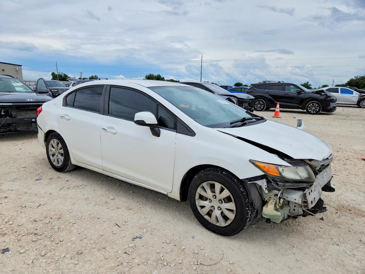 2012 Honda Civic Lx White vin: 2HGFB2F59CH328988