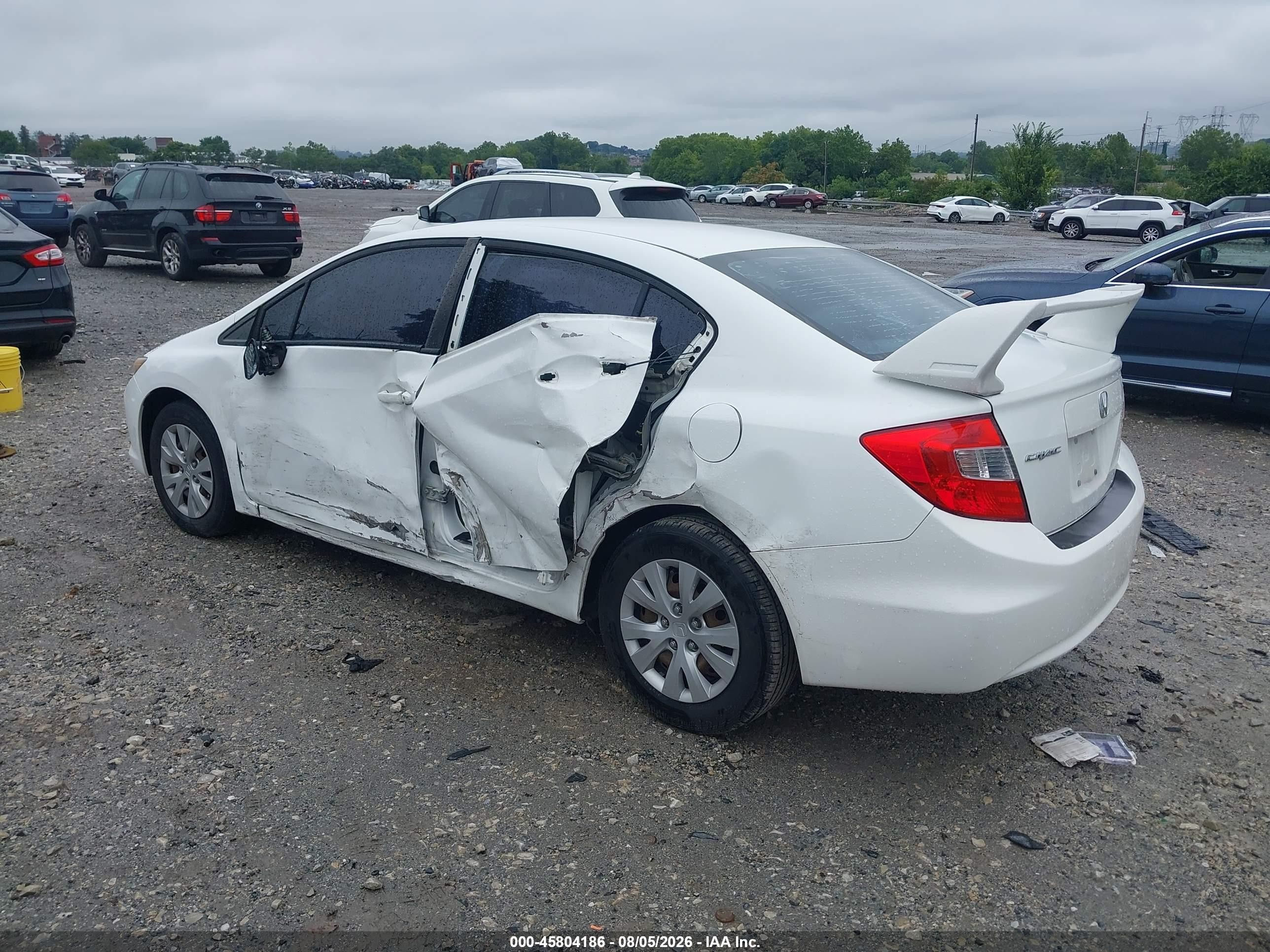 2012 Honda Civic Lx White vin: 2HGFB2F59CH331745