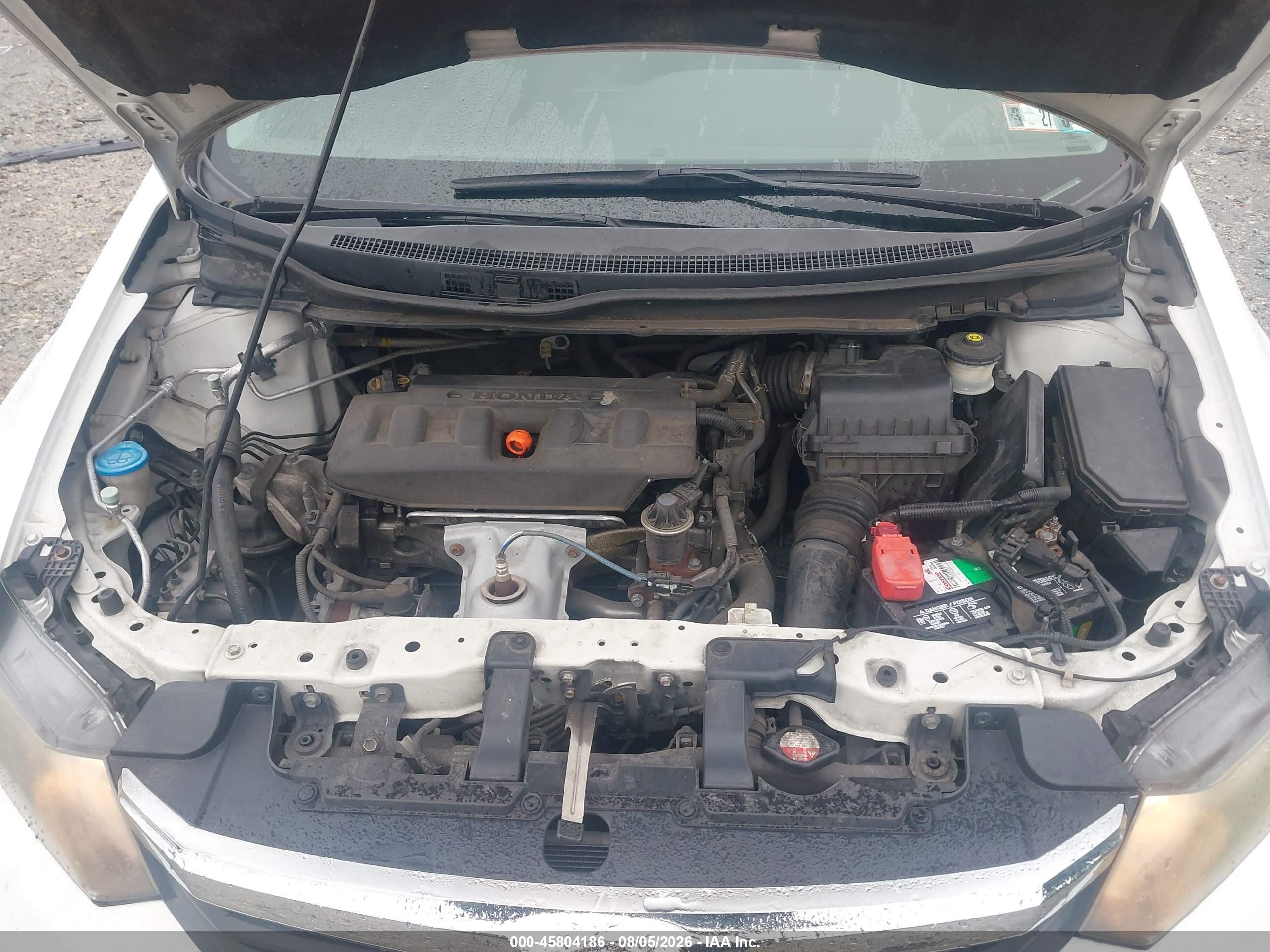 2012 Honda Civic Lx White vin: 2HGFB2F59CH331745