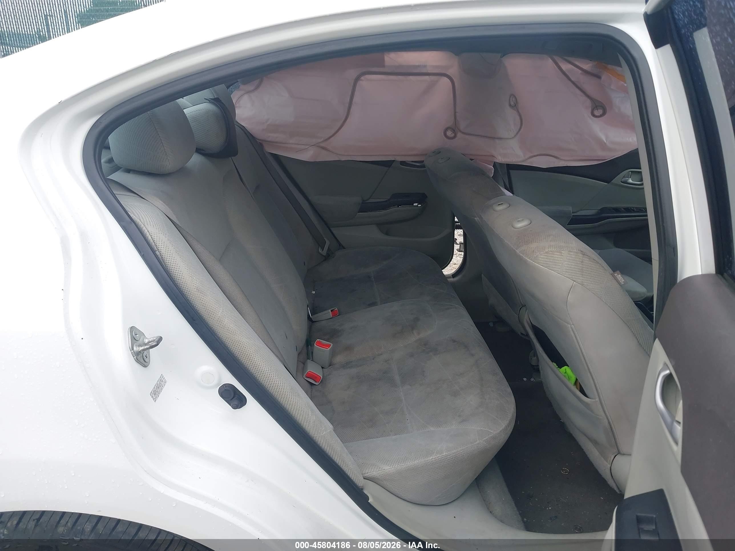 2012 Honda Civic Lx White vin: 2HGFB2F59CH331745