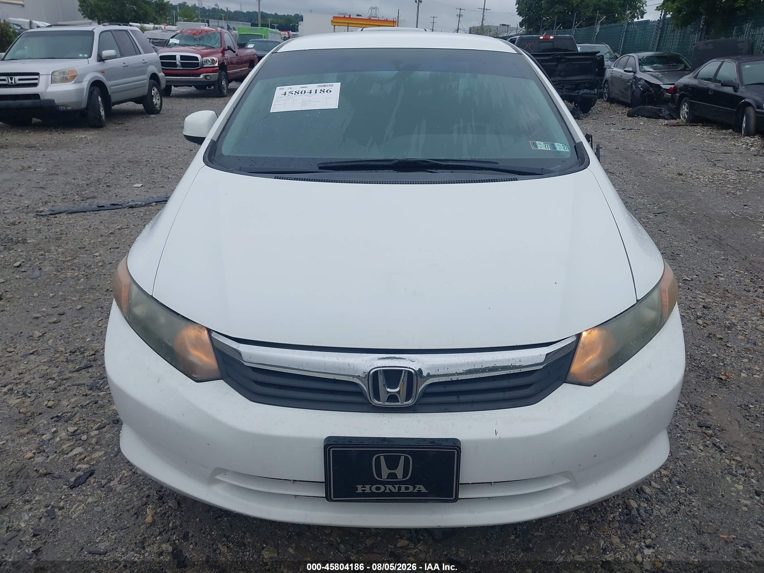 2012 Honda Civic Lx White vin: 2HGFB2F59CH331745