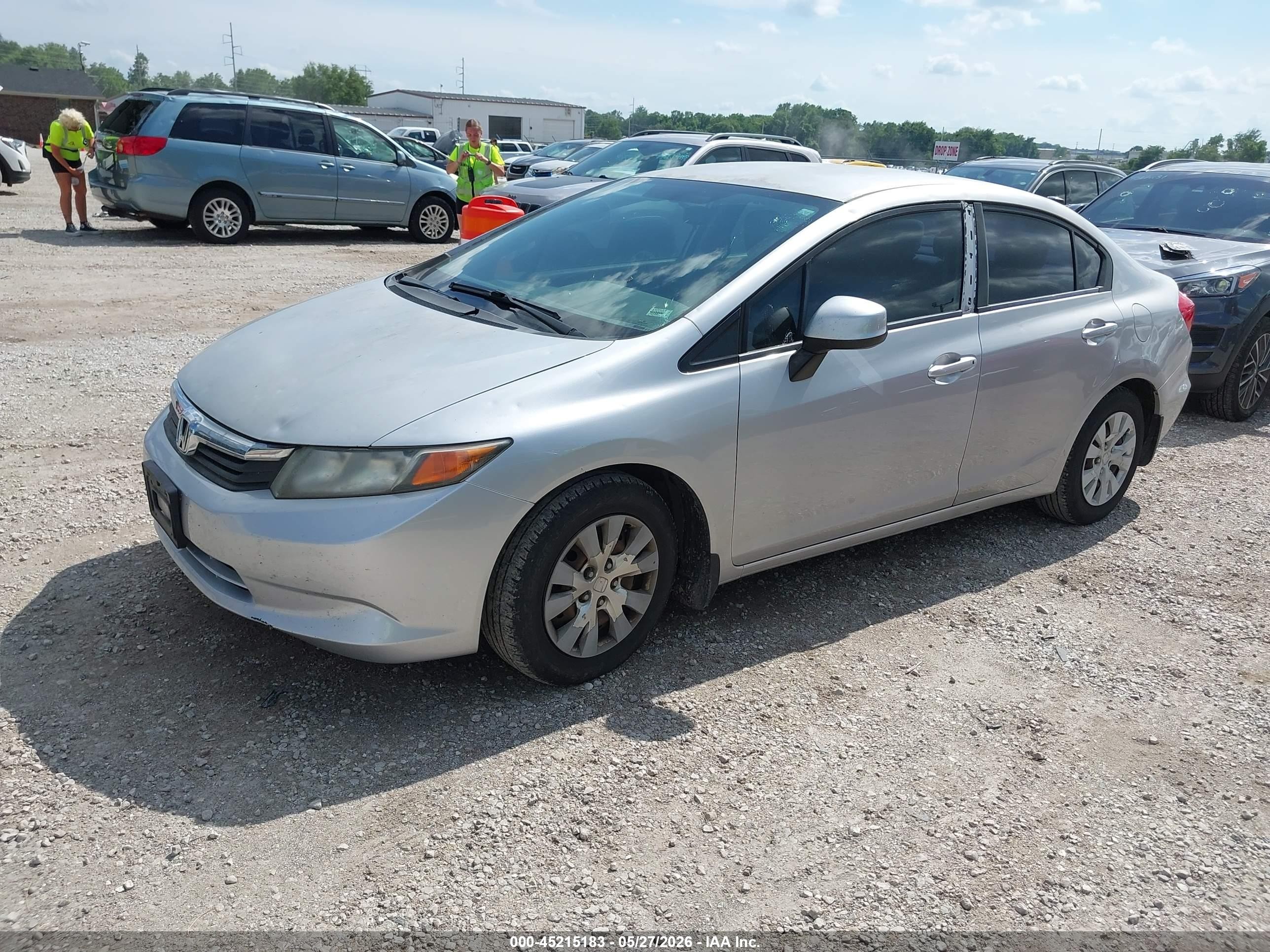 2012 Honda Civic Lx Silver vin: 2HGFB2F59CH332202