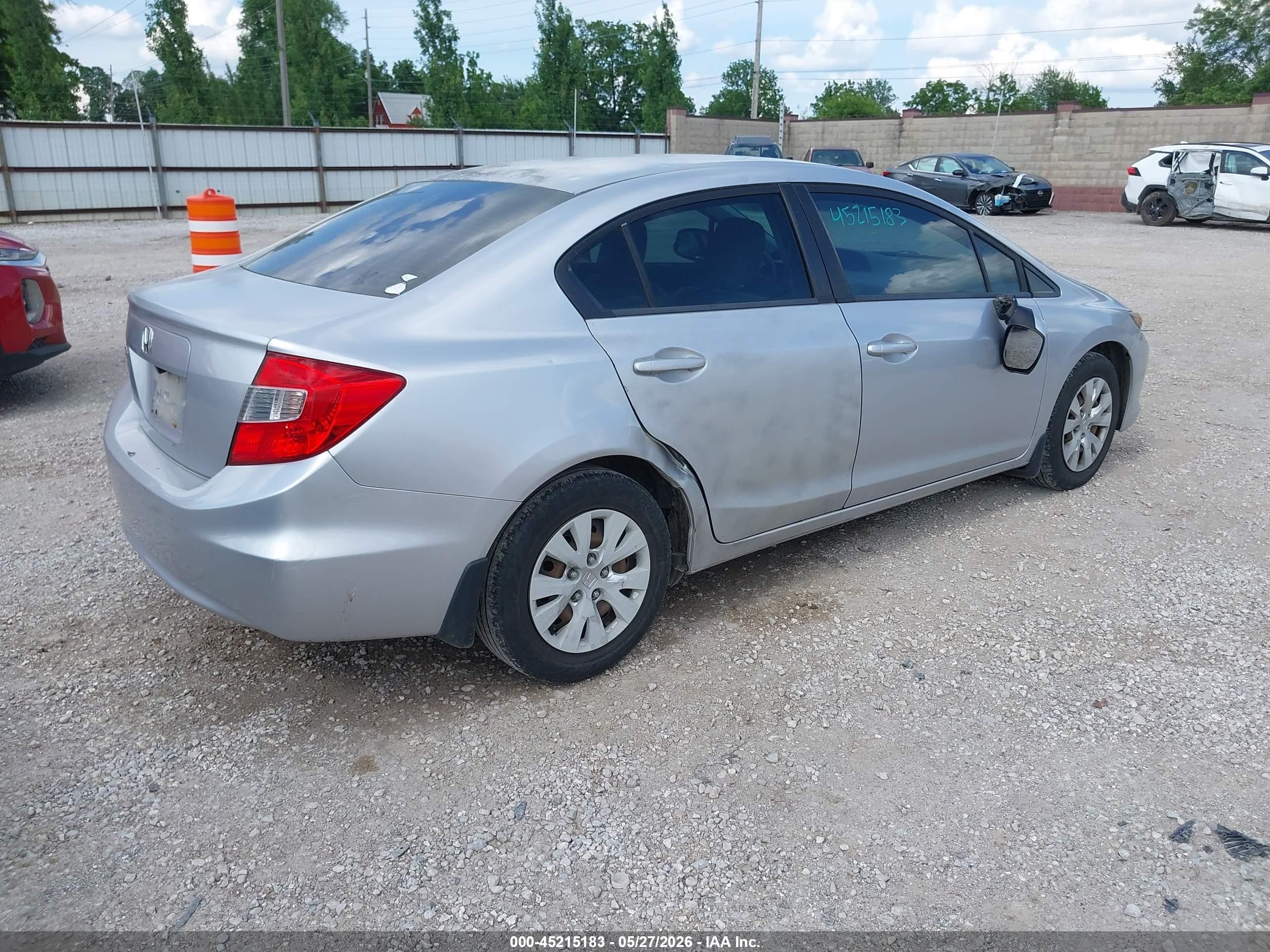 2012 Honda Civic Lx Silver vin: 2HGFB2F59CH332202