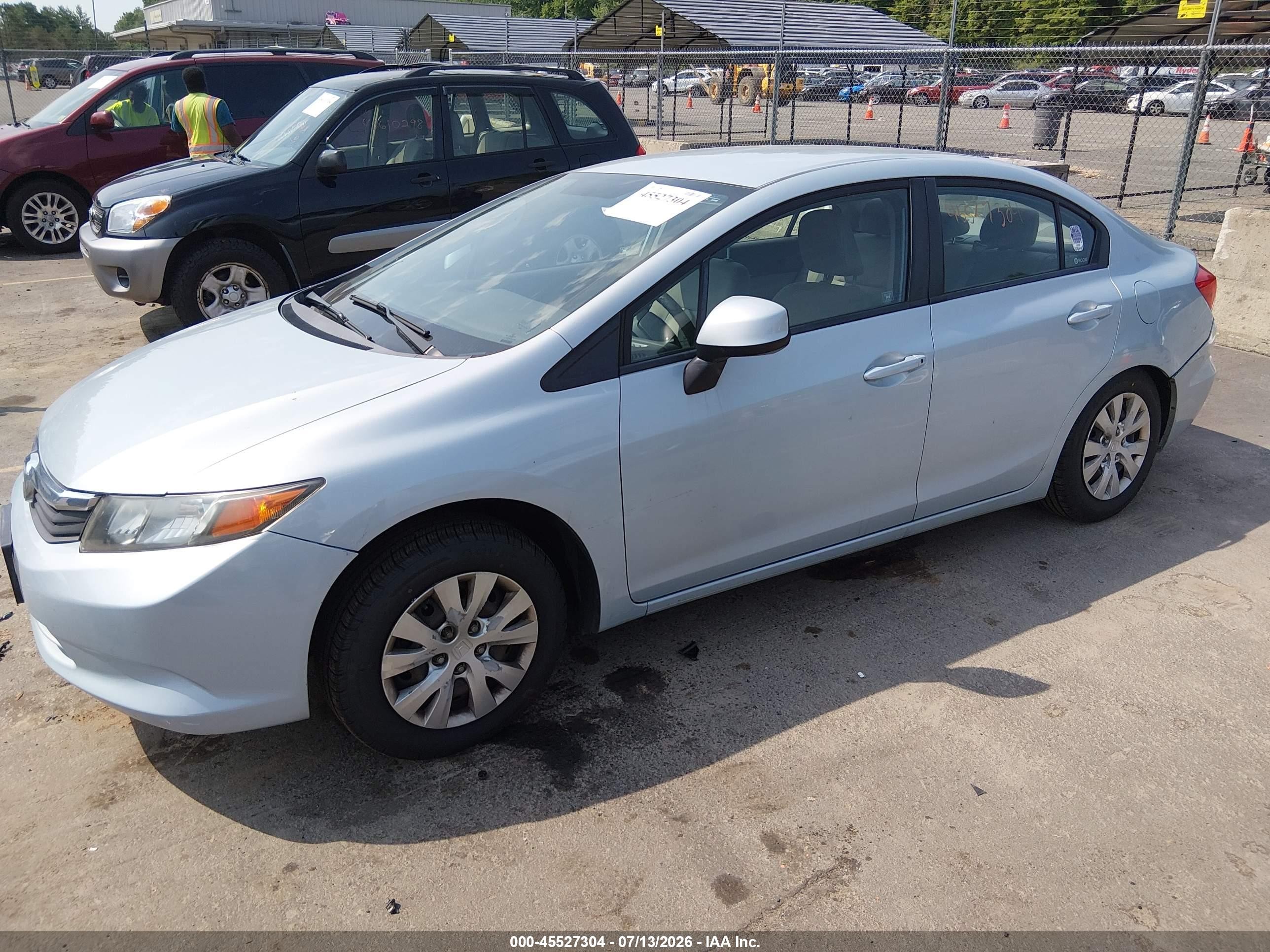 2012 Honda Civic Lx Light Blue vin: 2HGFB2F59CH530472