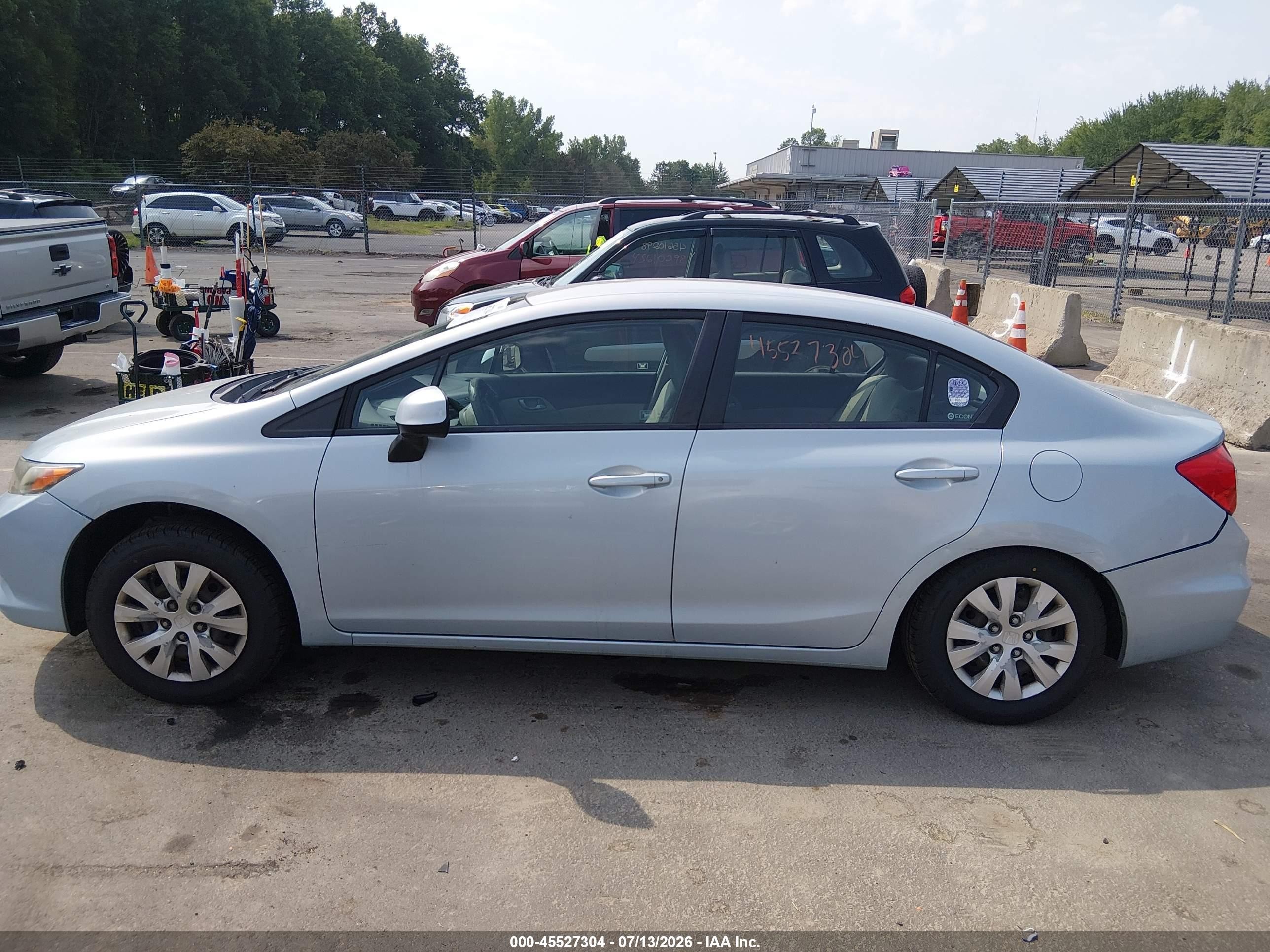 2012 Honda Civic Lx Light Blue vin: 2HGFB2F59CH530472