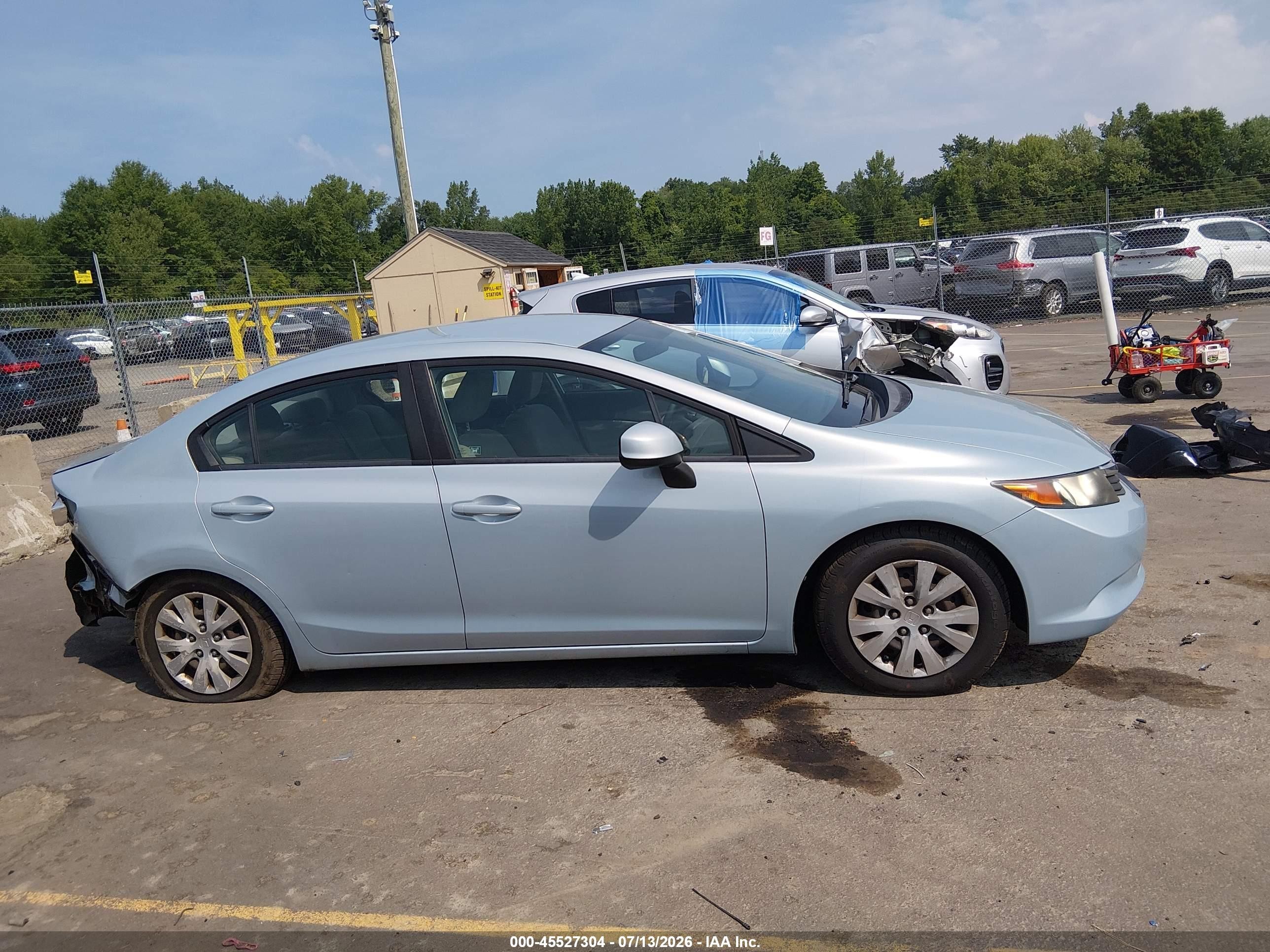 2012 Honda Civic Lx Light Blue vin: 2HGFB2F59CH530472