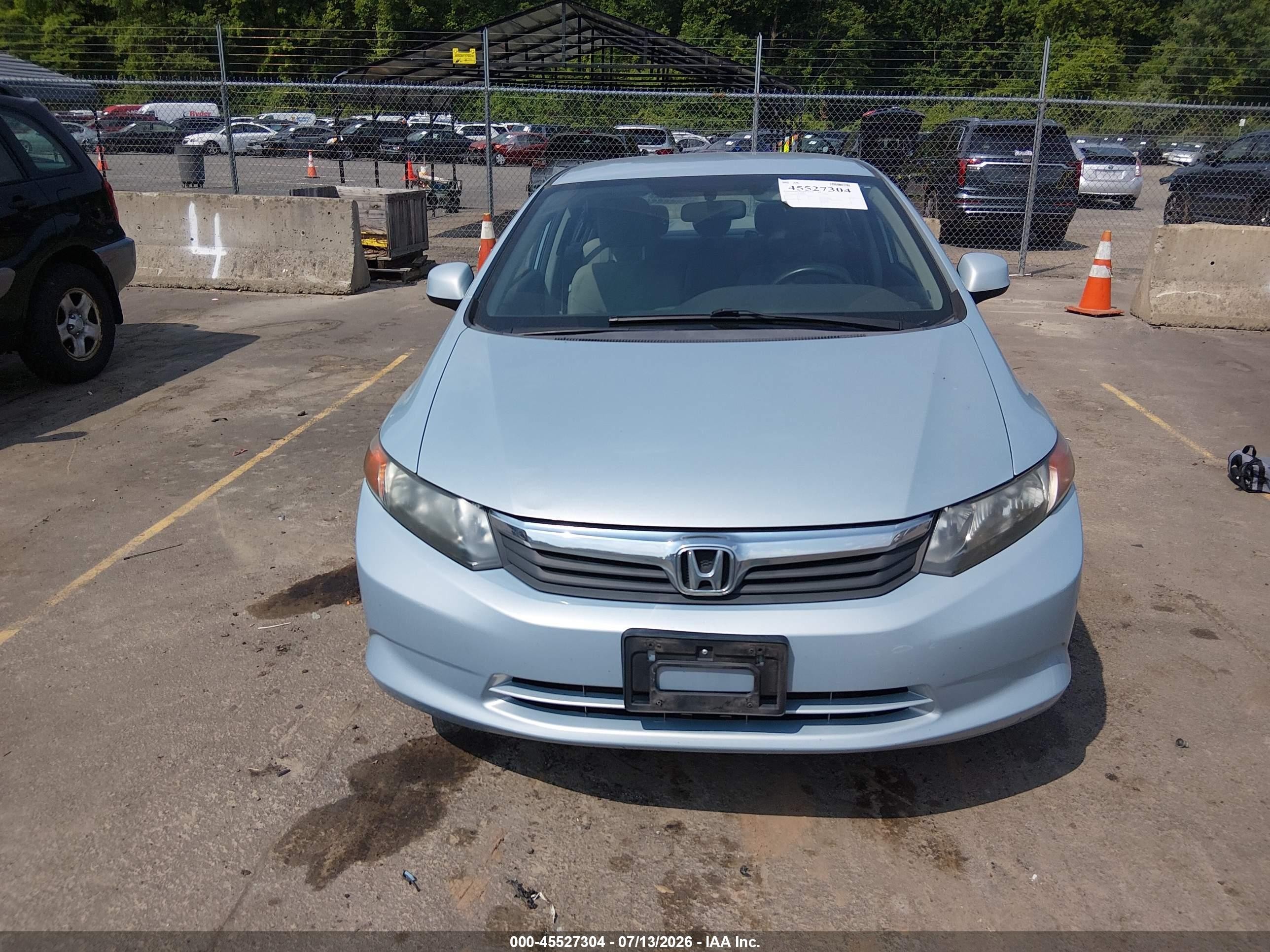 2012 Honda Civic Lx Light Blue vin: 2HGFB2F59CH530472
