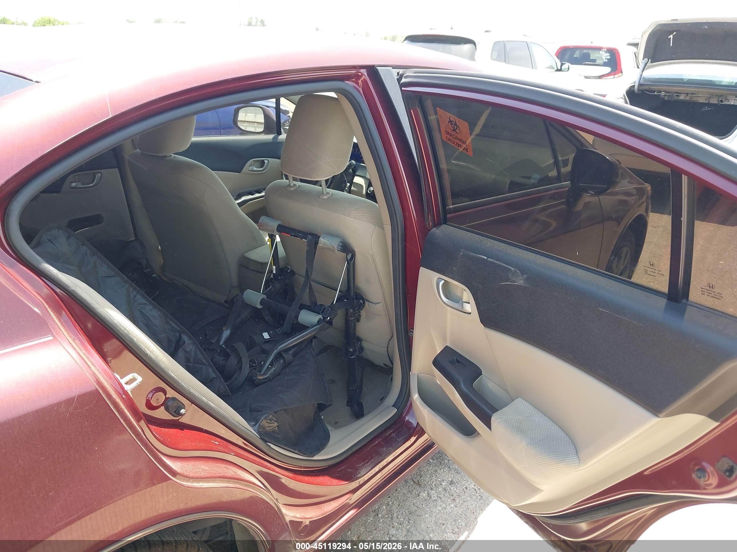 2012 Honda Civic Lx Red vin: 2HGFB2F59CH533341