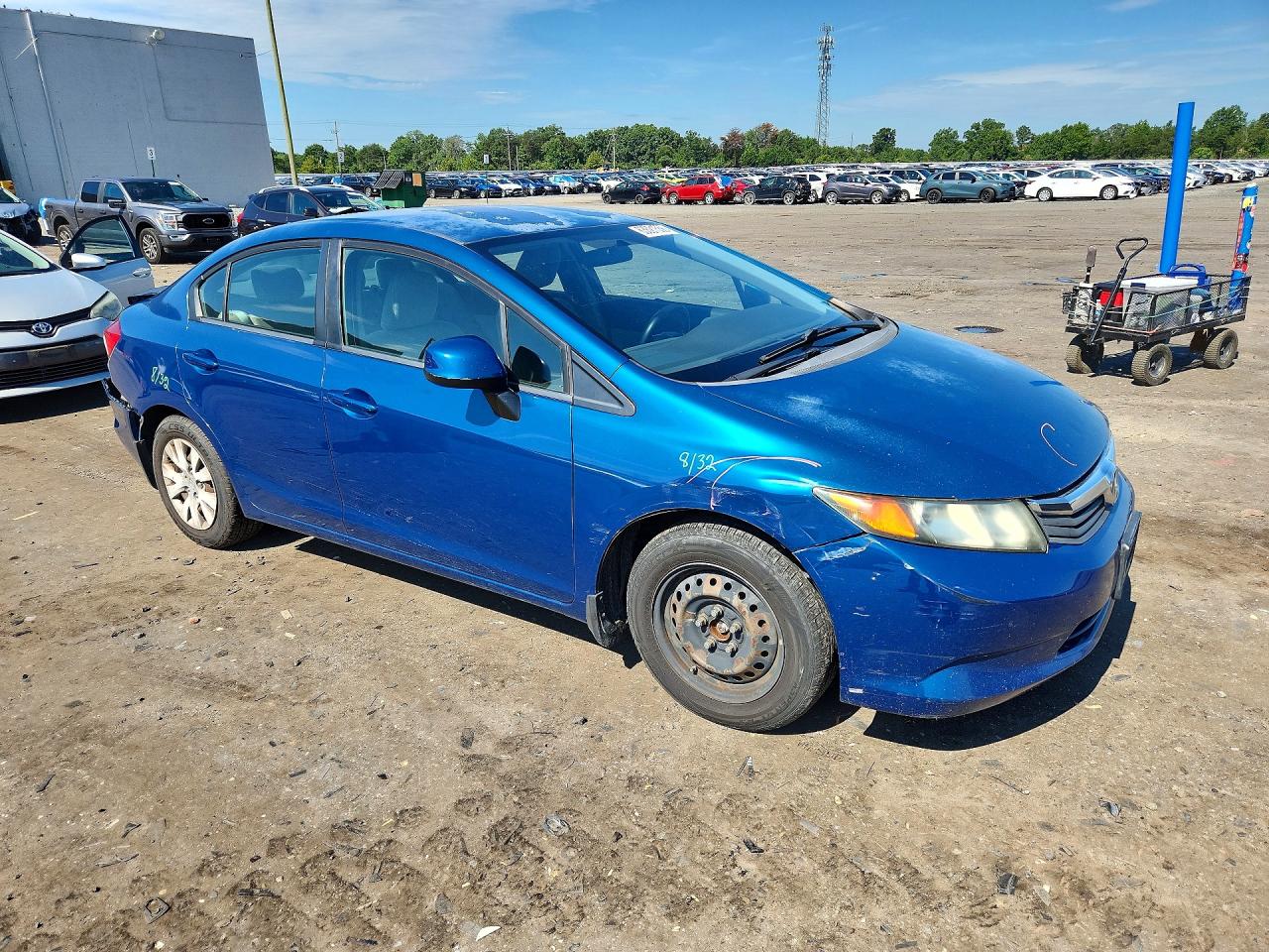 2012 Honda Civic Lx Blue vin: 2HGFB2F59CH540533