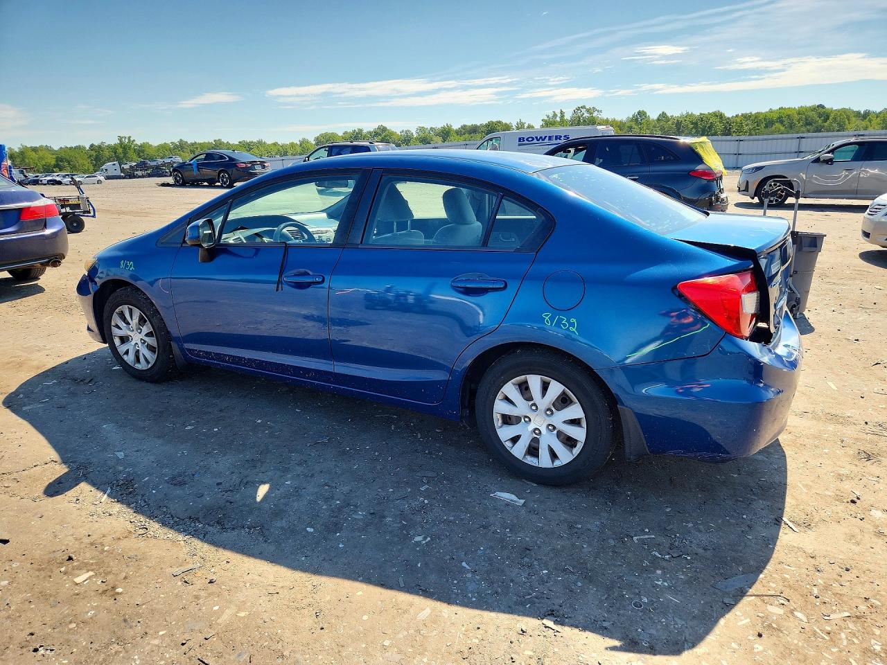 2012 Honda Civic Lx Blue vin: 2HGFB2F59CH540533