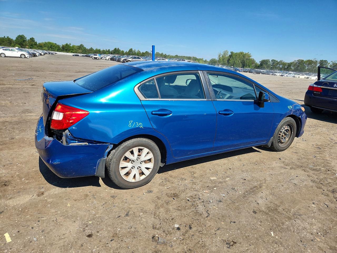 2012 Honda Civic Lx Blue vin: 2HGFB2F59CH540533