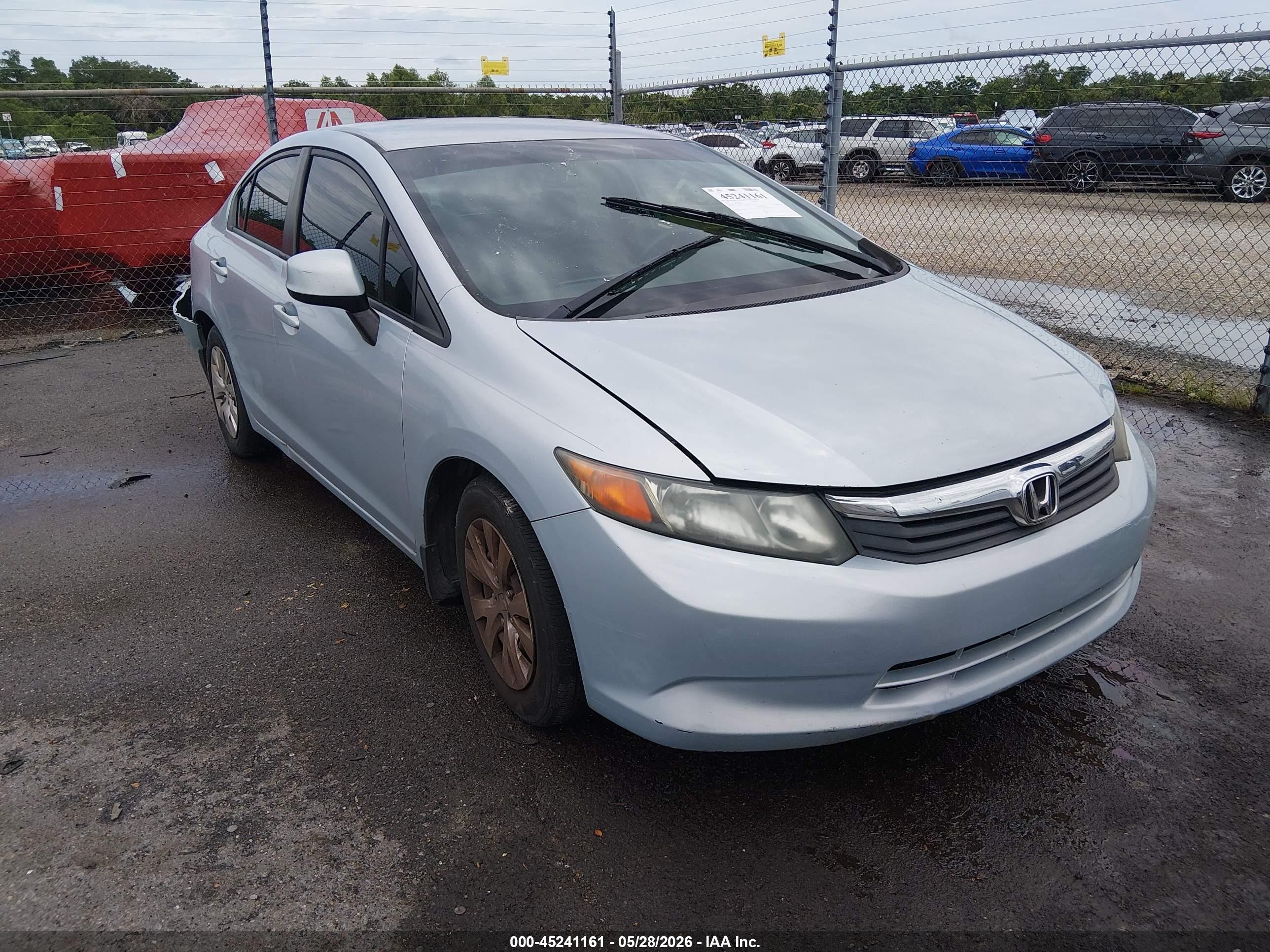 2012 Honda Civic Lx Blue vin: 2HGFB2F59CH551337