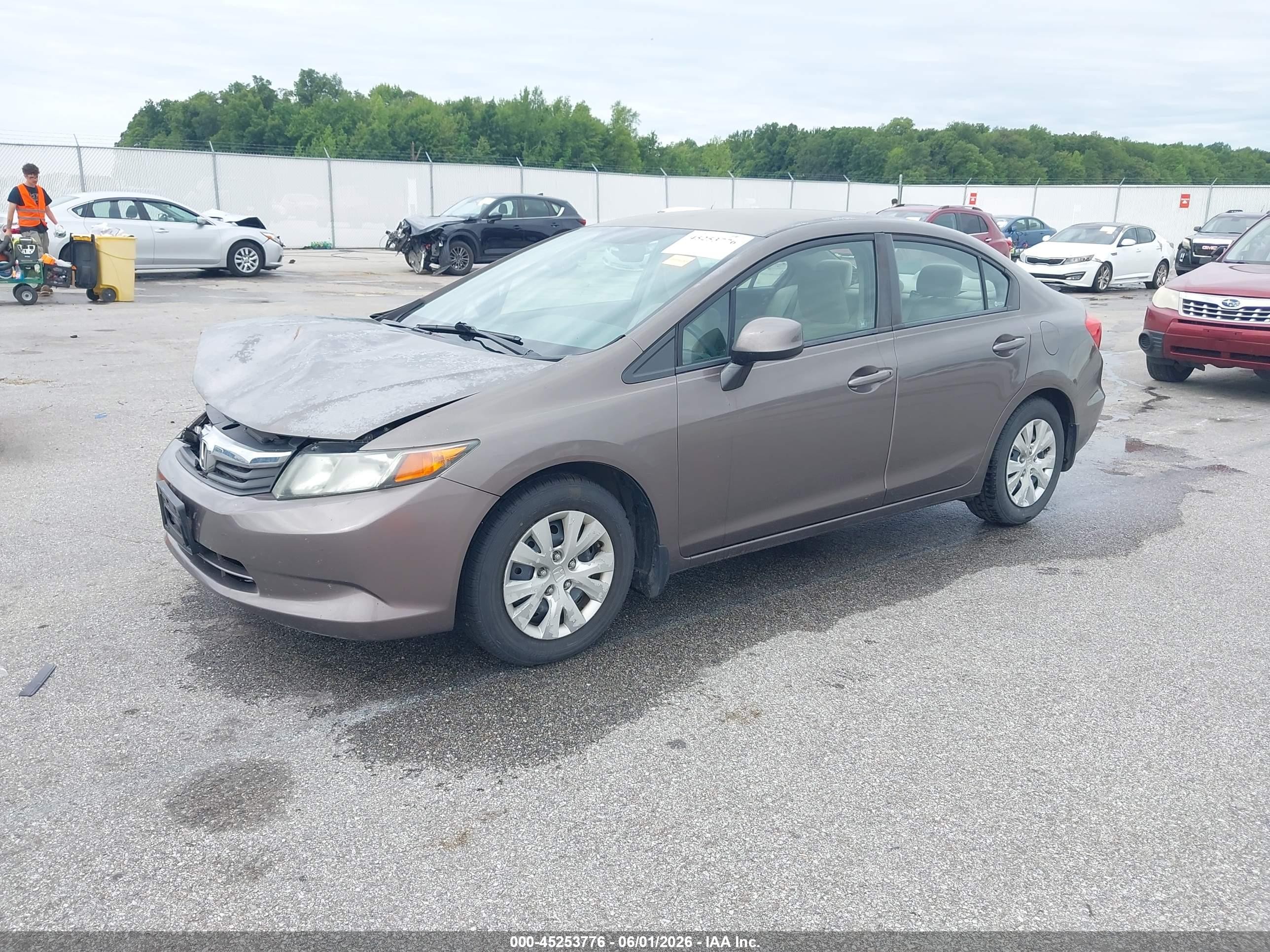 2012 Honda Civic Lx Gray vin: 2HGFB2F59CH559387
