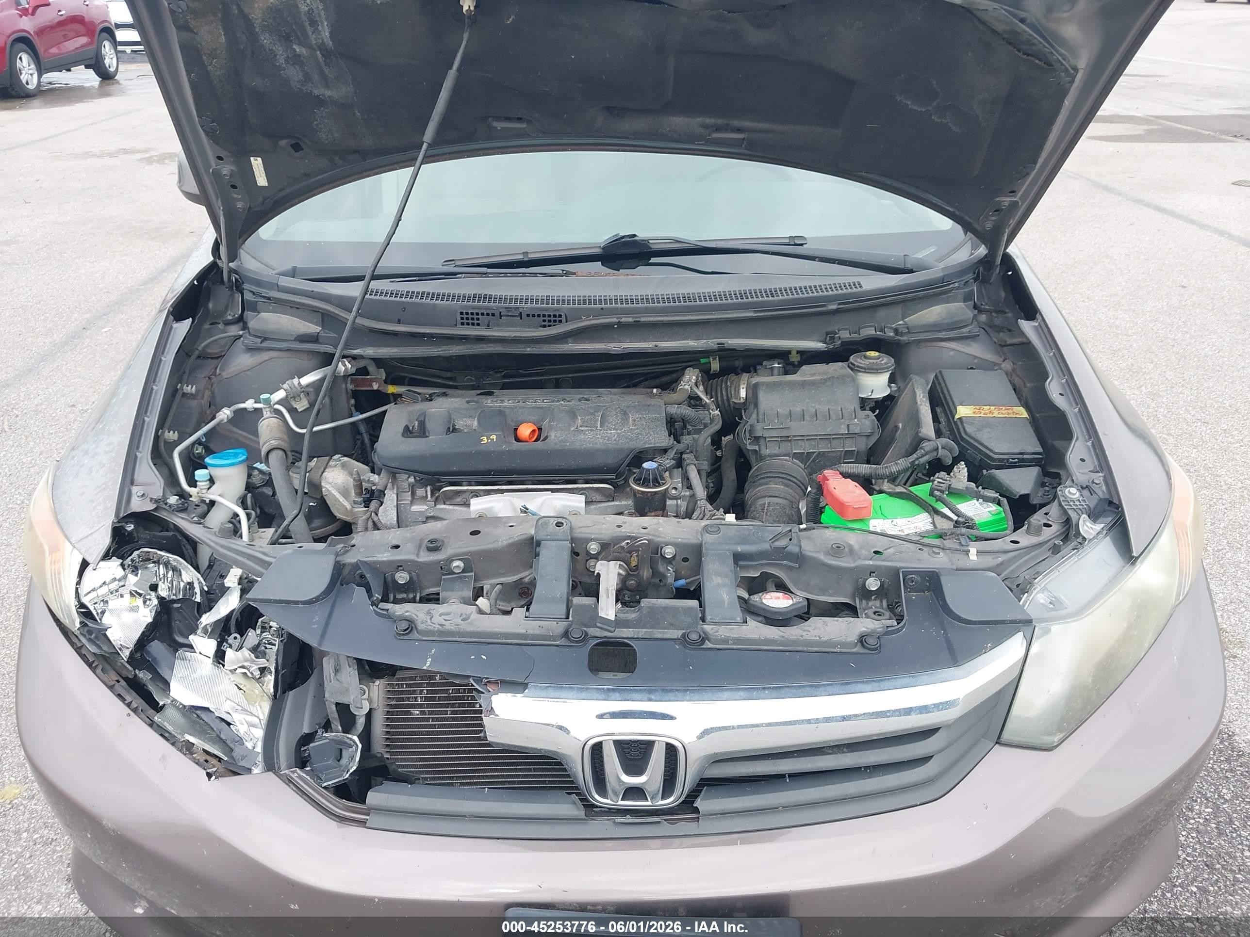 2012 Honda Civic Lx Gray vin: 2HGFB2F59CH559387