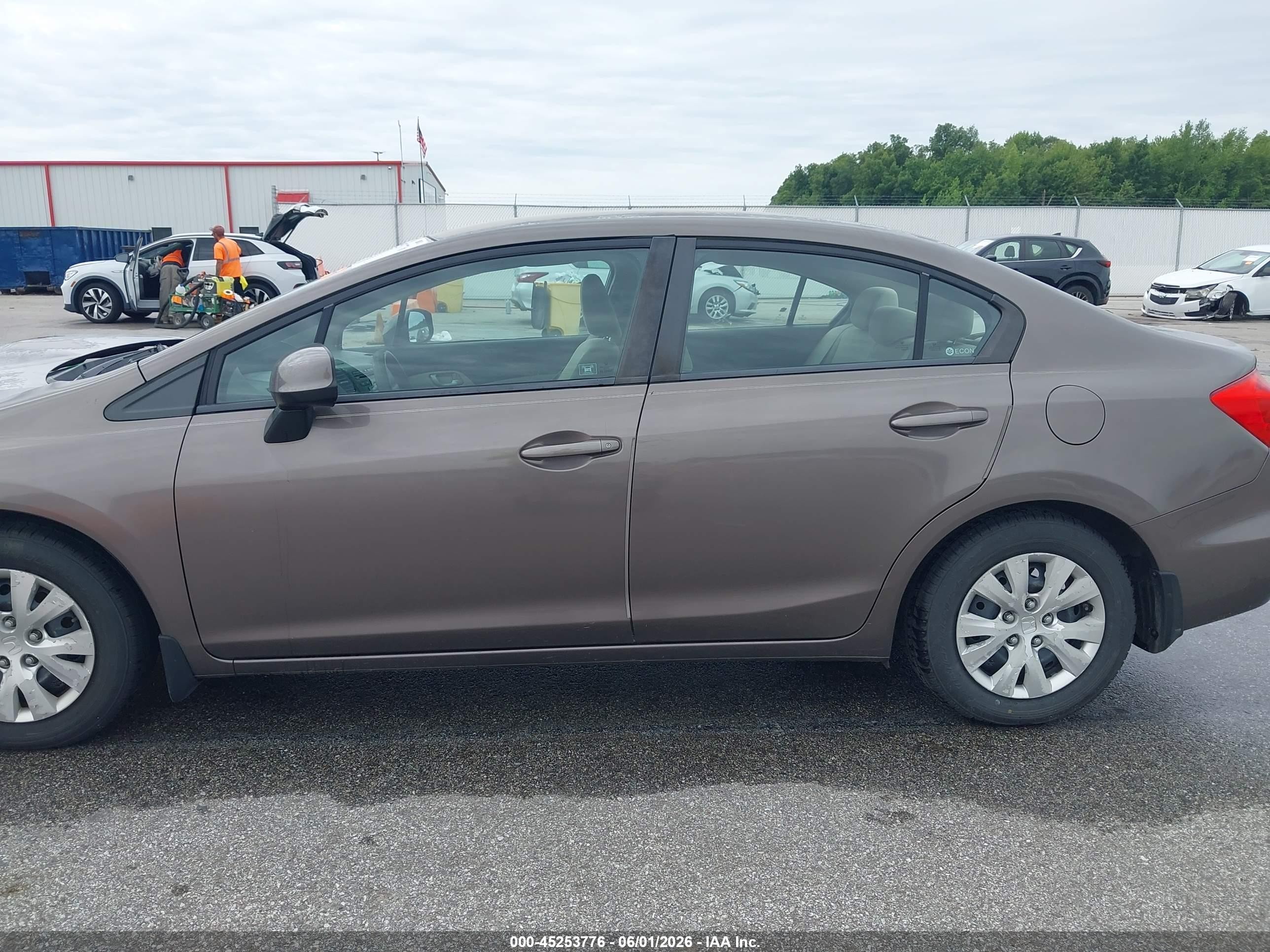 2012 Honda Civic Lx Gray vin: 2HGFB2F59CH559387
