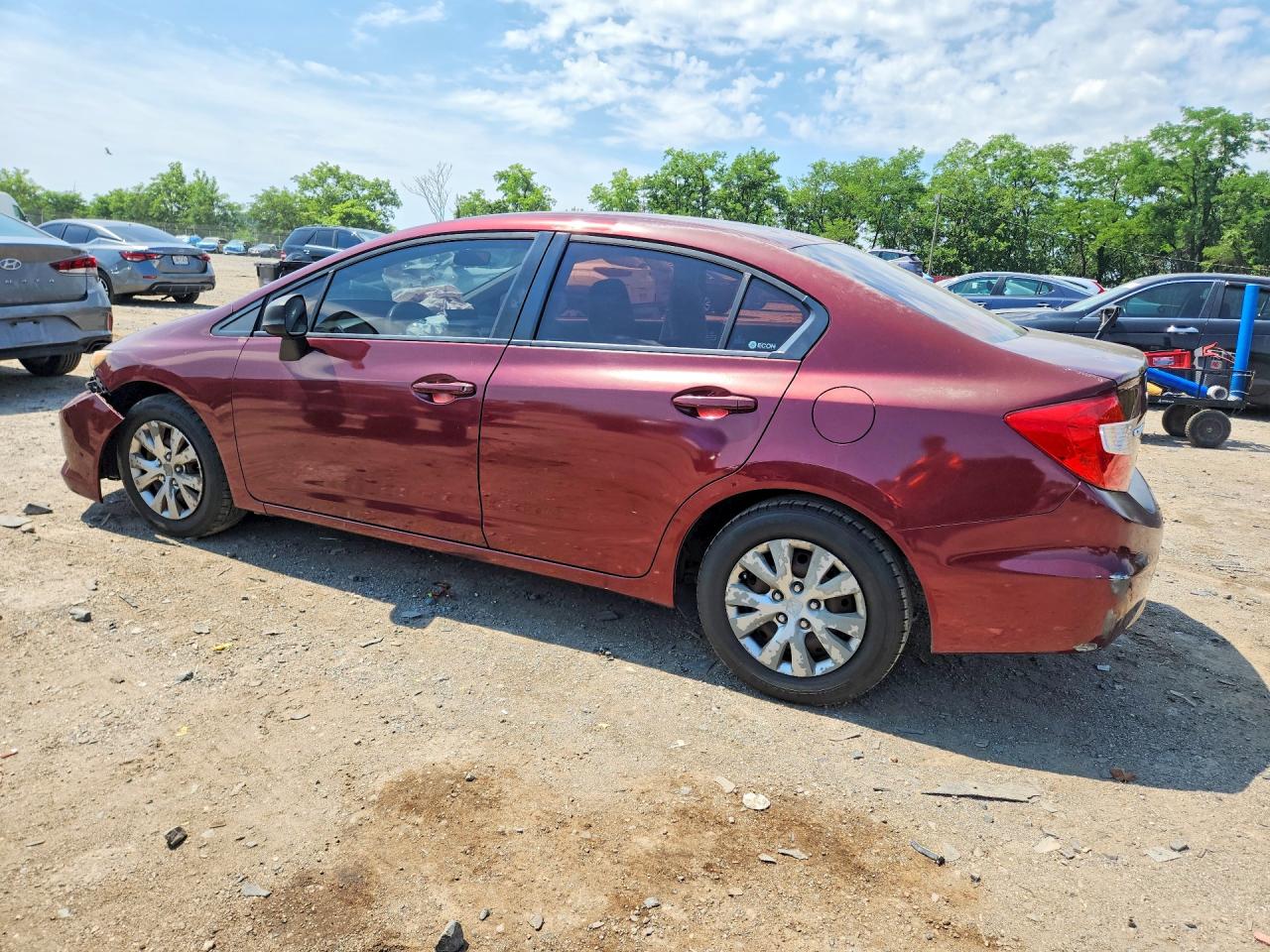 2012 Honda Civic Lx Red vin: 2HGFB2F59CH564962