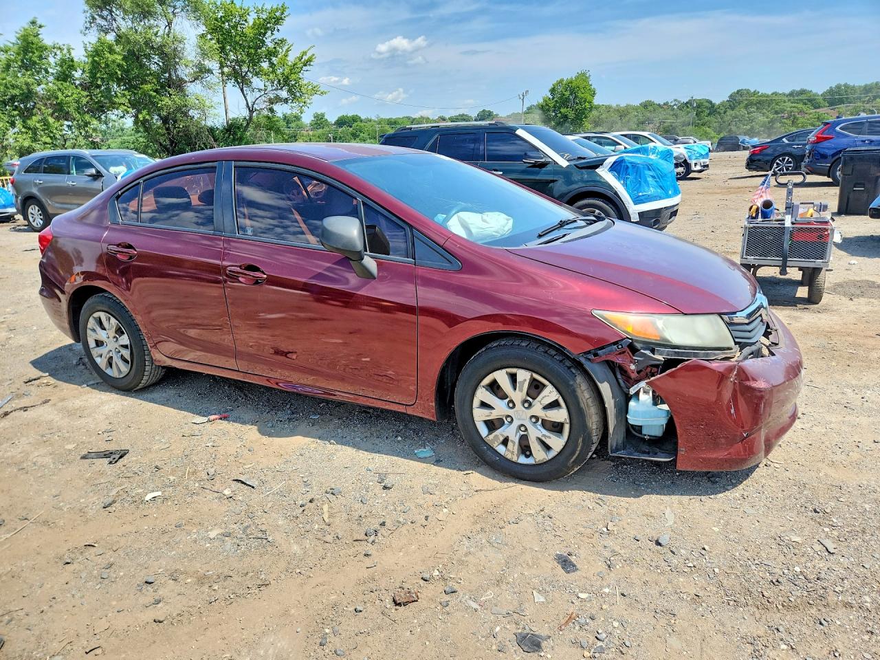 2012 Honda Civic Lx Red vin: 2HGFB2F59CH564962