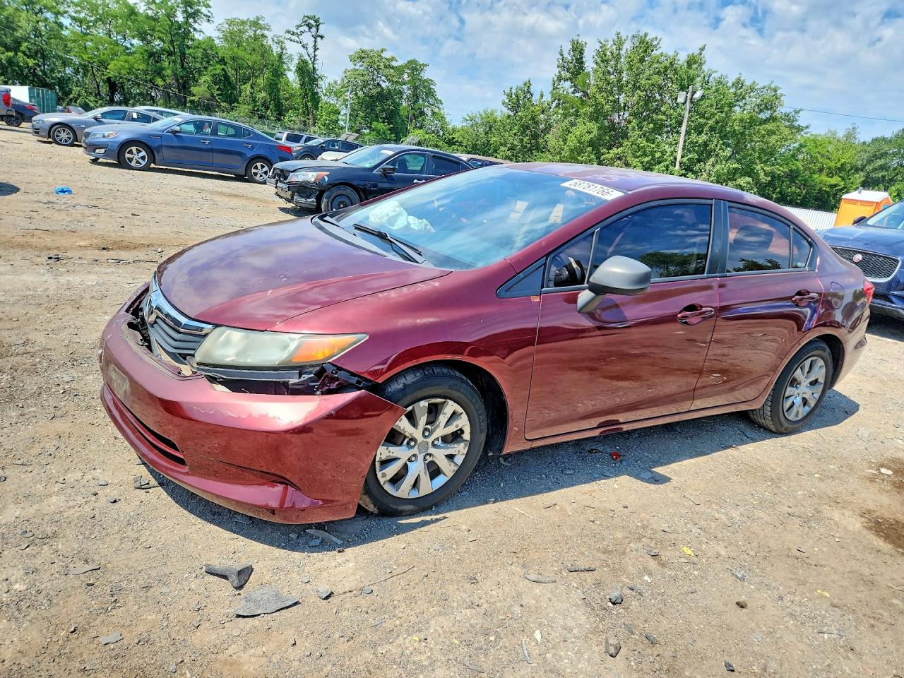 2012 Honda Civic Lx Red vin: 2HGFB2F59CH564962
