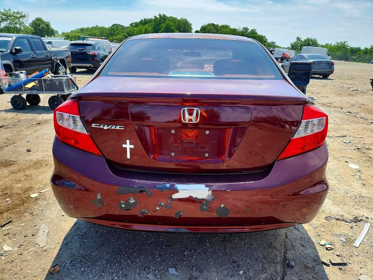 2012 Honda Civic Lx Red vin: 2HGFB2F59CH564962