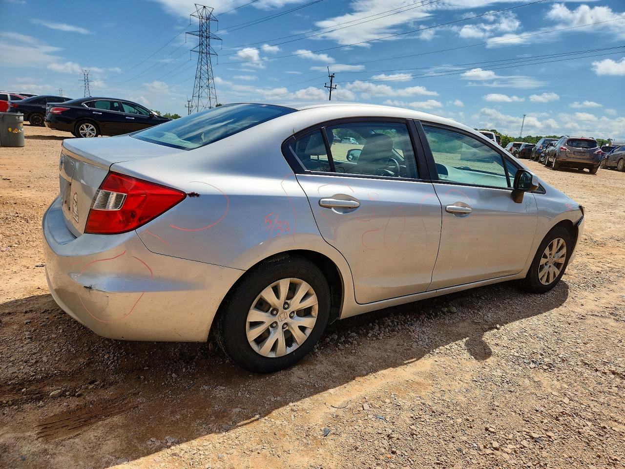 2012 Honda Civic Lx Silver vin: 2HGFB2F59CH566548