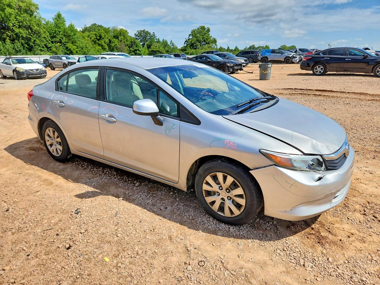 2012 Honda Civic Lx Silver vin: 2HGFB2F59CH566548