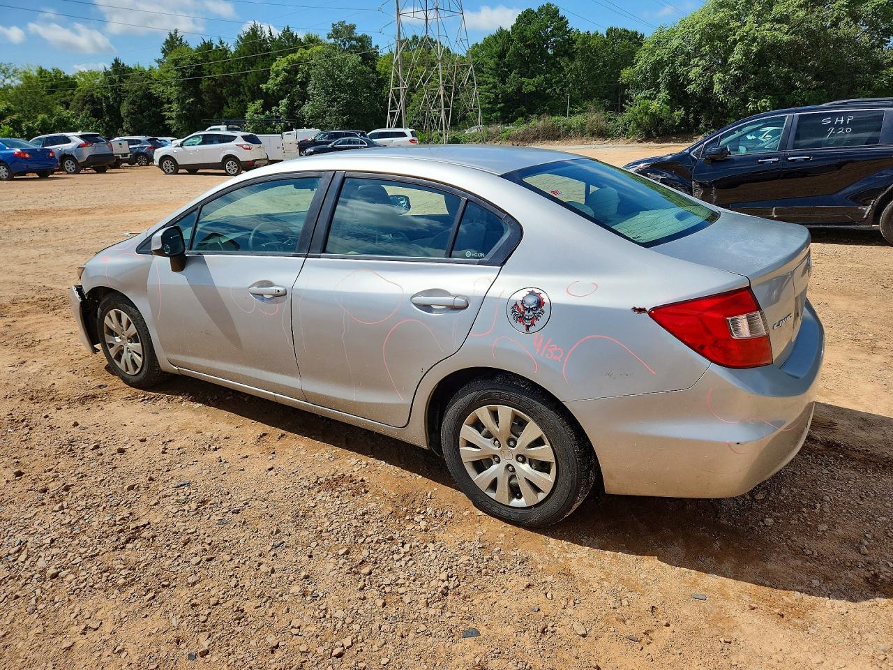 2012 Honda Civic Lx Silver vin: 2HGFB2F59CH566548