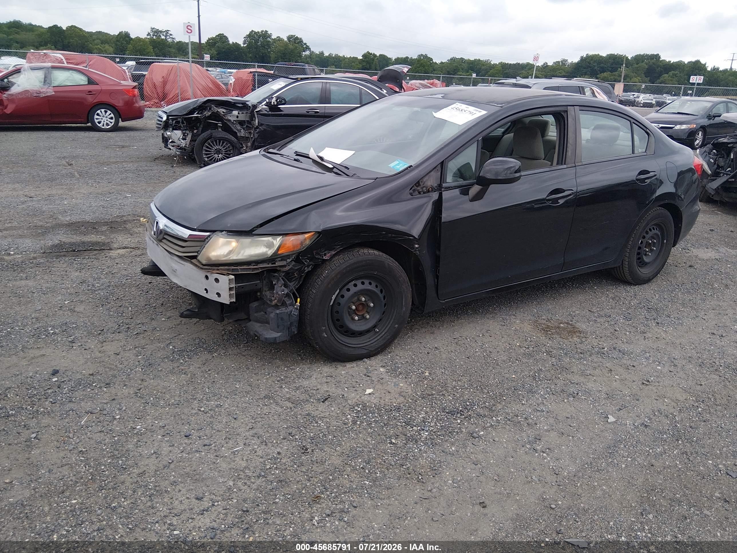 2012 Honda Civic Lx Black vin: 2HGFB2F59CH583317