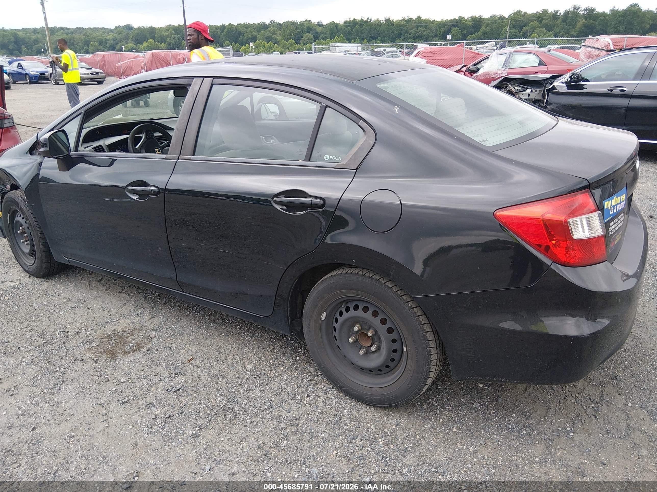 2012 Honda Civic Lx Black vin: 2HGFB2F59CH583317