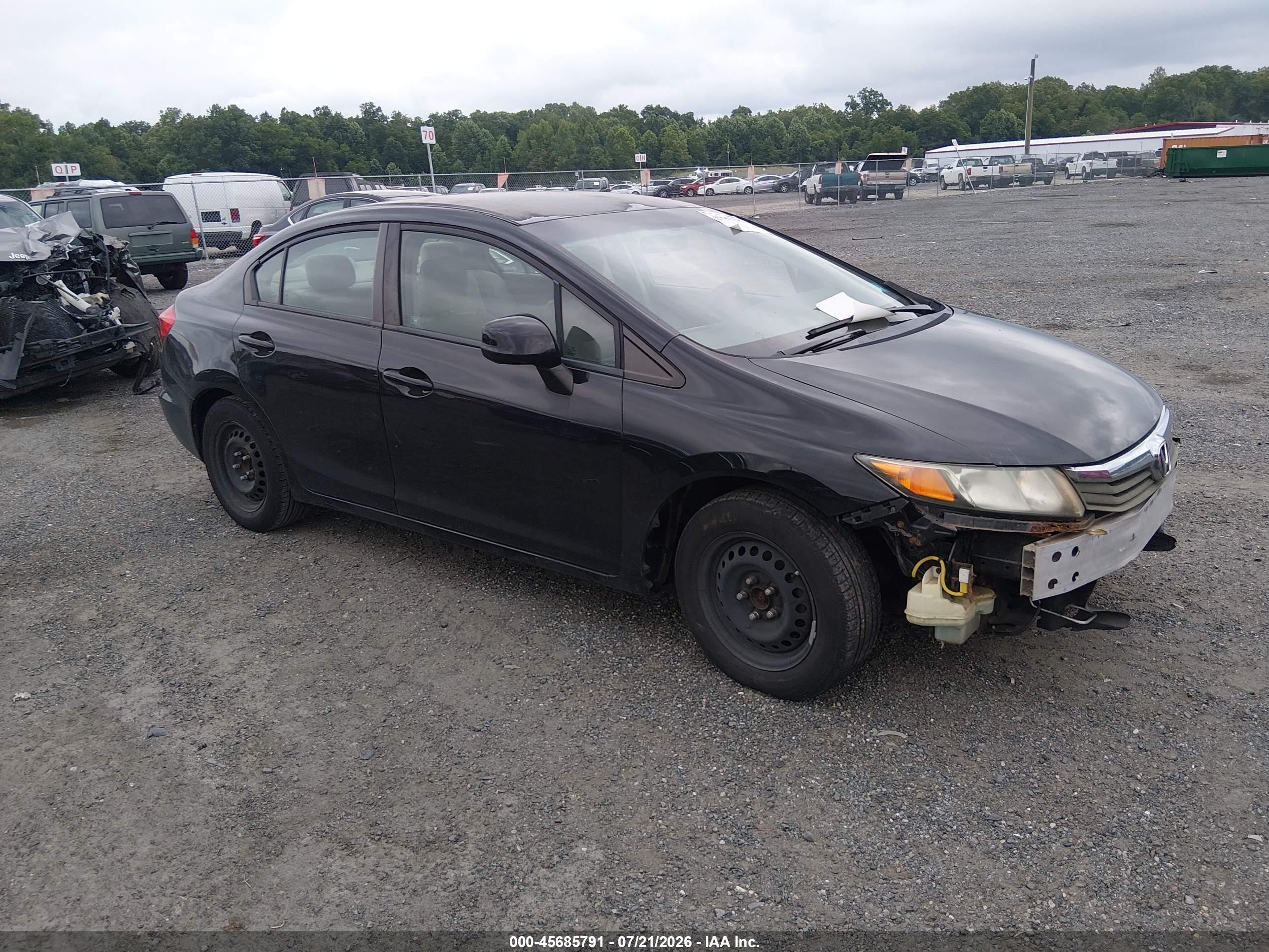 2012 Honda Civic Lx Black vin: 2HGFB2F59CH583317