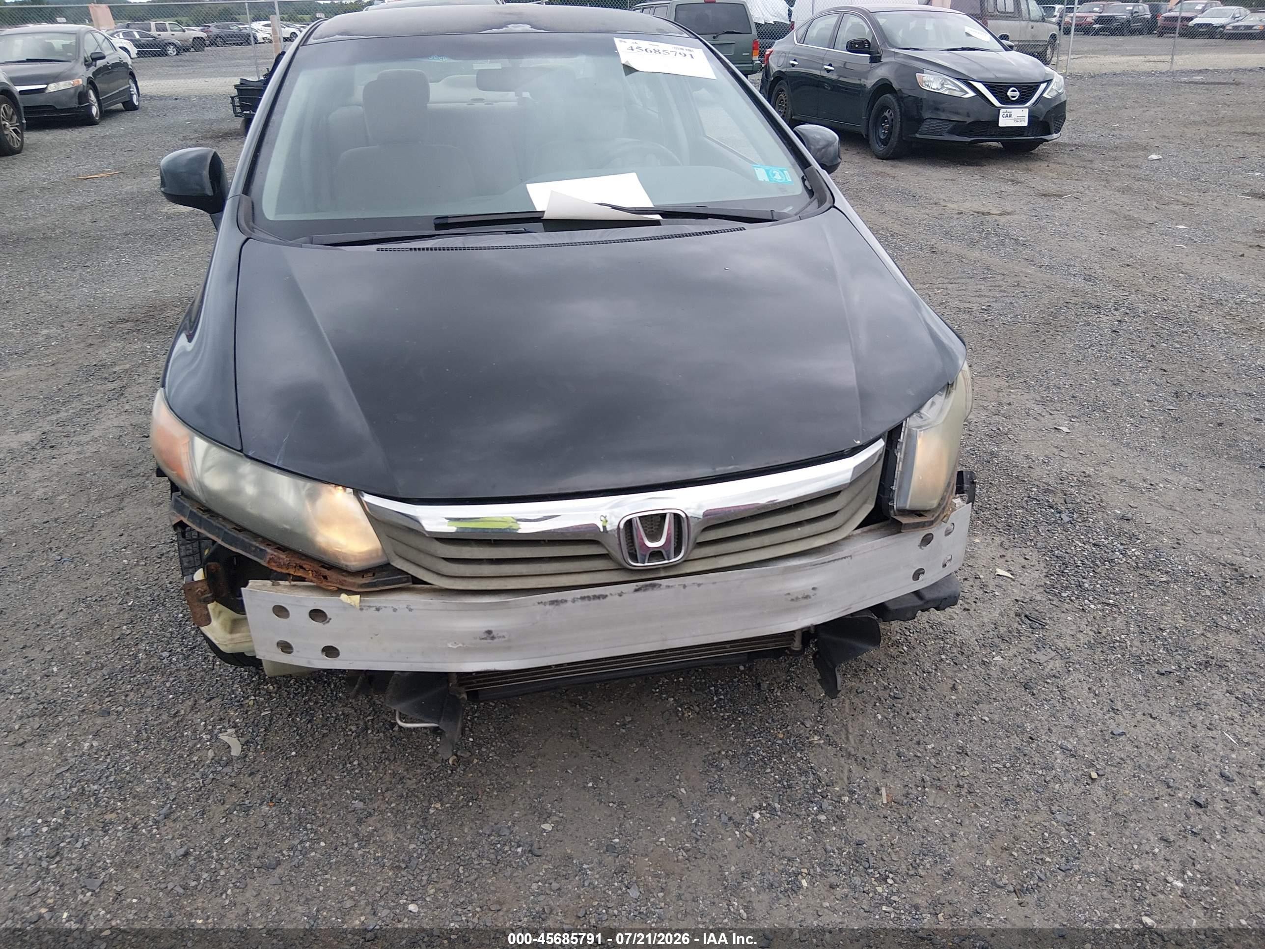 2012 Honda Civic Lx Black vin: 2HGFB2F59CH583317